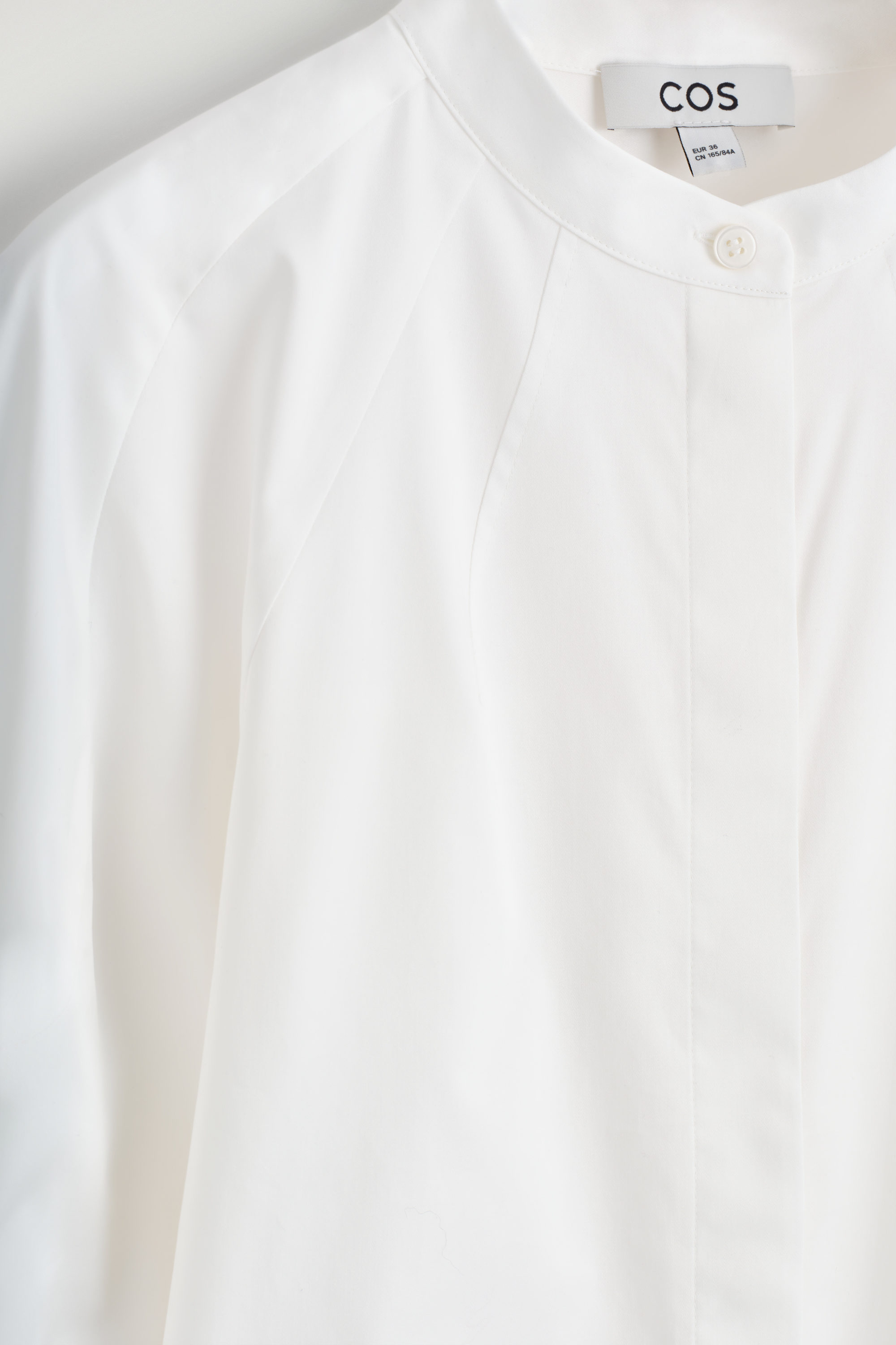 COLLARLESS COTTON SHIRT - WHITE | COS US