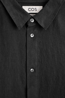 RELAXED LINEN SHIRT — BLACK 6