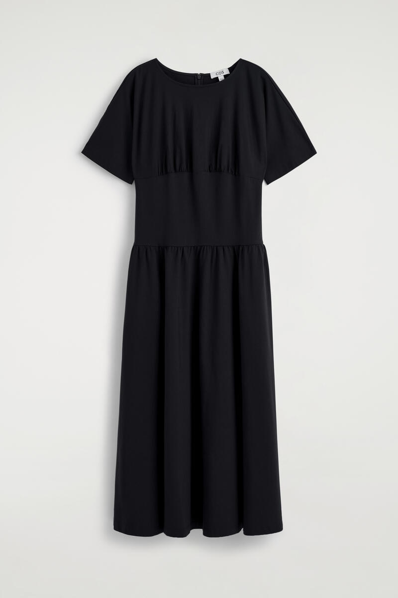 Waisted Cotton Midi Dress