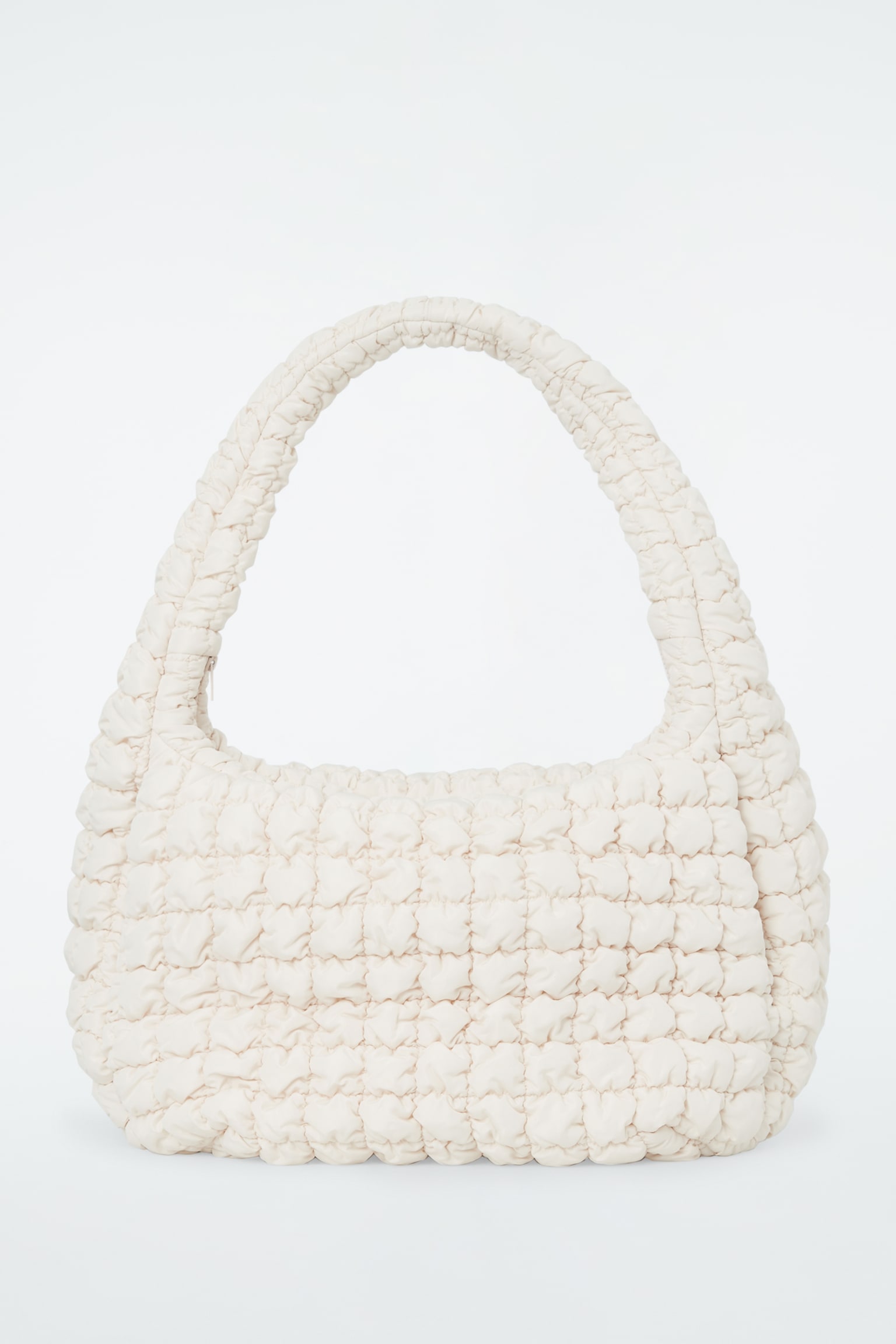 OVERSIZED QUILTED CROSSBODY BAG - LIGHT BEIGE/PURPLE