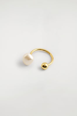 FLOATING FRESHWATER PEARL RING — GOLD 2