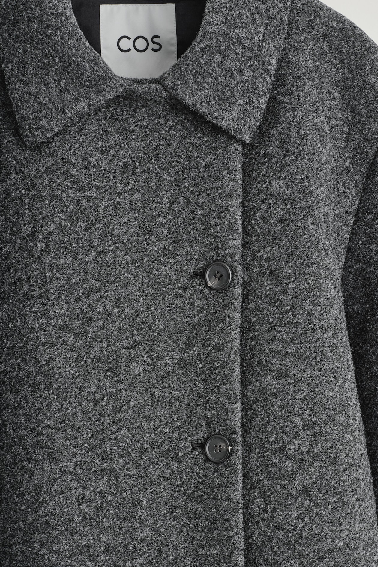 BOILED WOOL-BLEND SHORT JACKET — DARK-GREY MÉLANGE