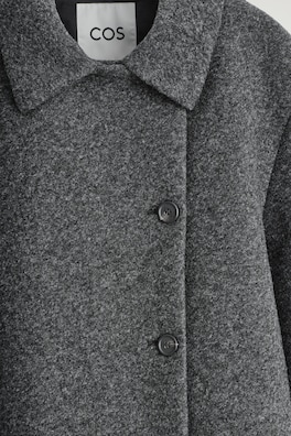 BOILED WOOL-BLEND SHORT JACKET — DARK-GREY MÉLANGE 1