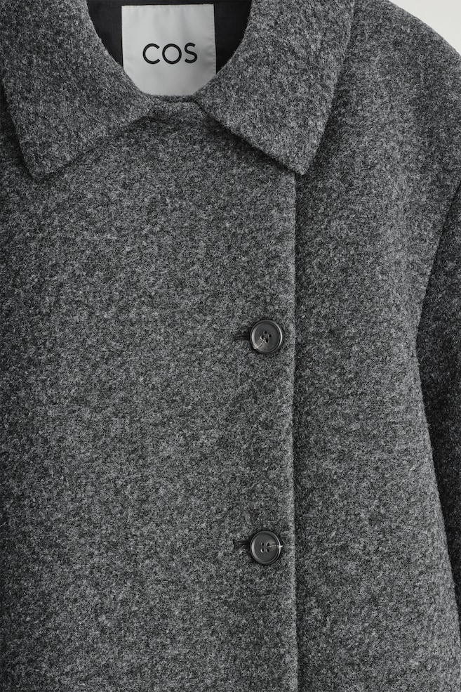 BOILED WOOL-BLEND SHORT JACKET — DARK-GREY MÉLANGE