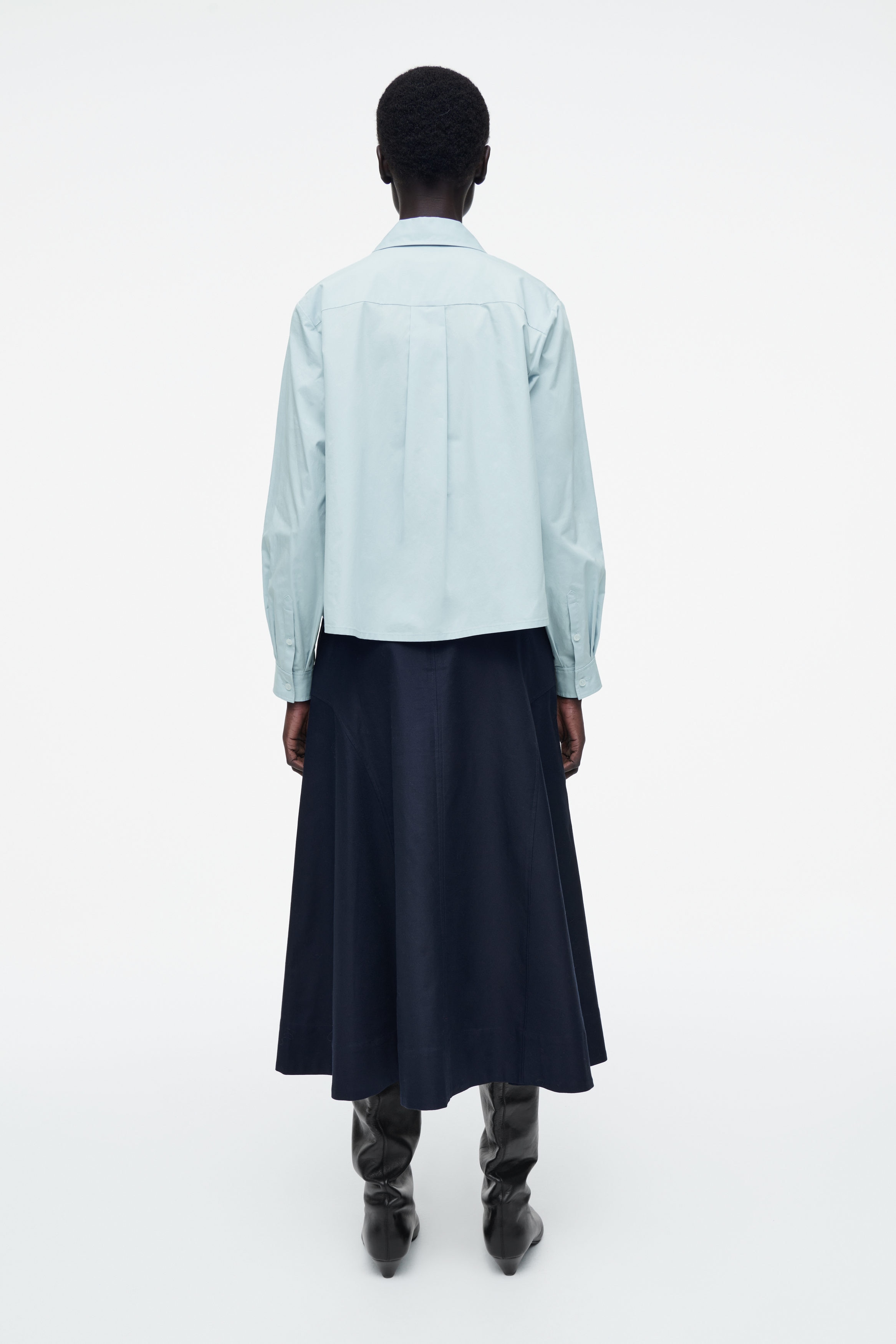 RELAXED FLARED COTTON SHIRT - LIGHT BLUE | COS