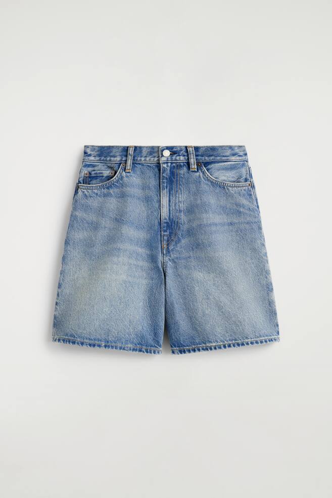 JEANSSHORTS MIT HOHEM BUND - Blau/Dunkelblau - 1