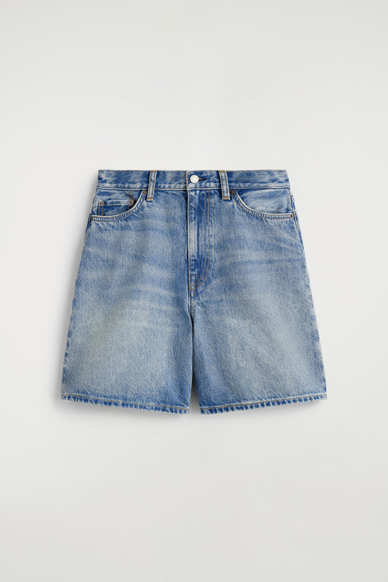 High-Rise Denim Shorts