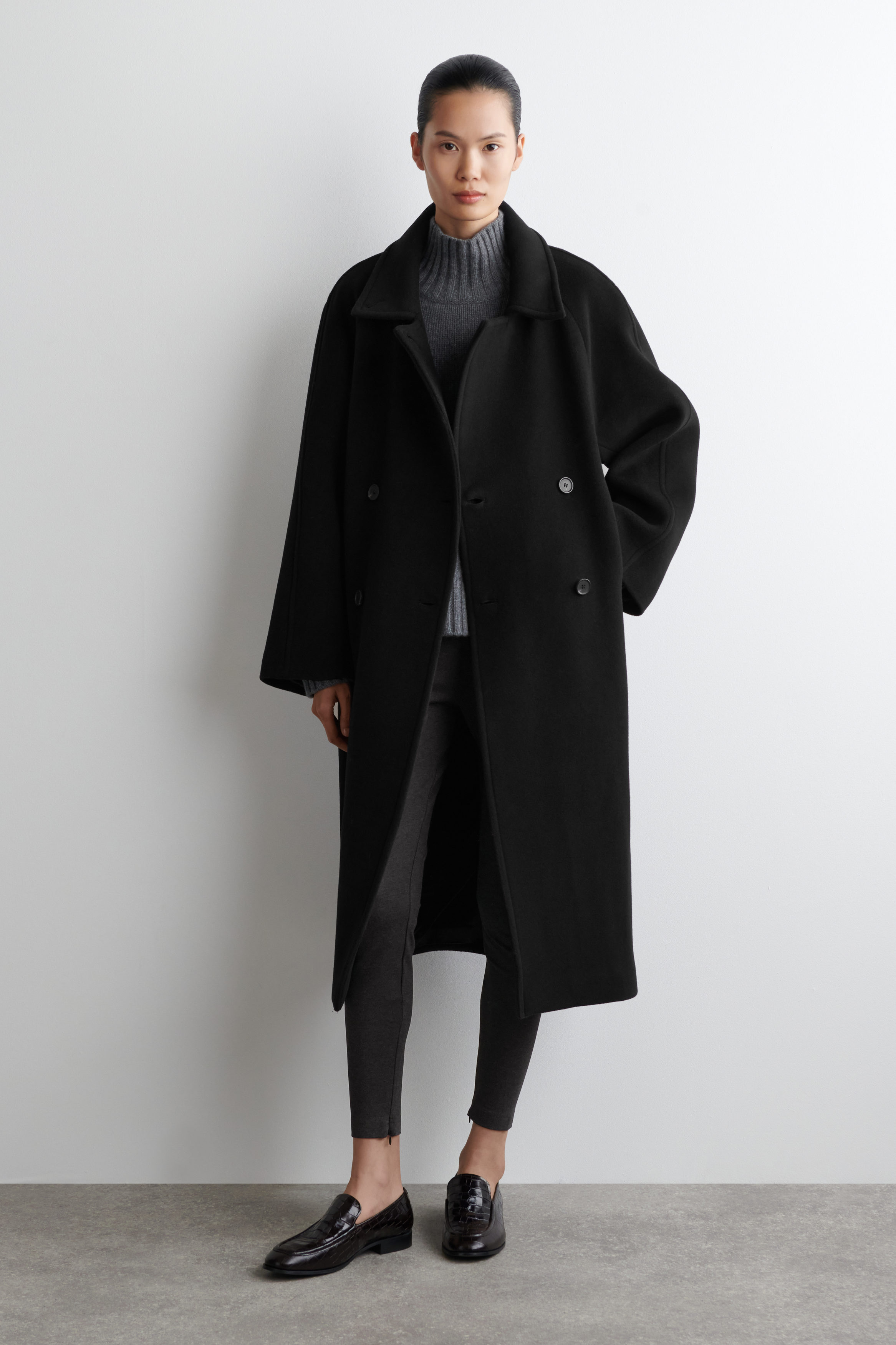 ZIPPED-CUFF LEGGINGS - DARK-GRAY MÉLANGE | COS US
