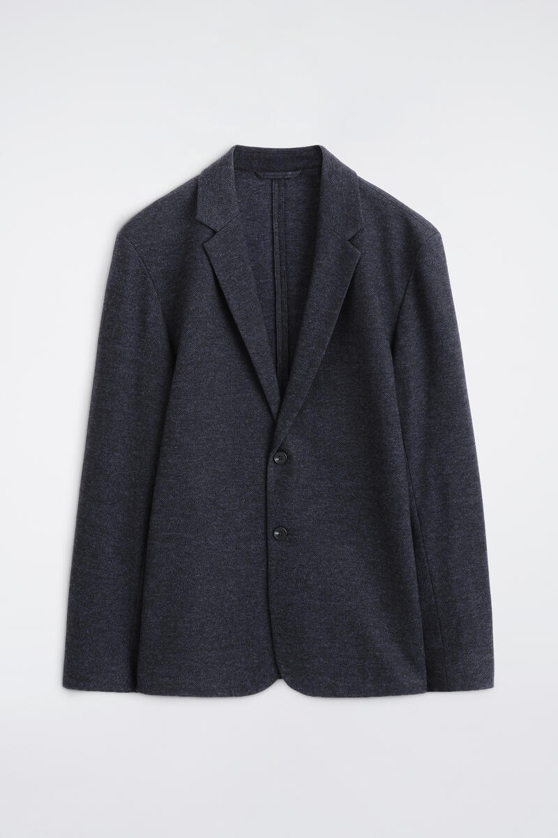 Unstructured Mélange Jersey Blazer
