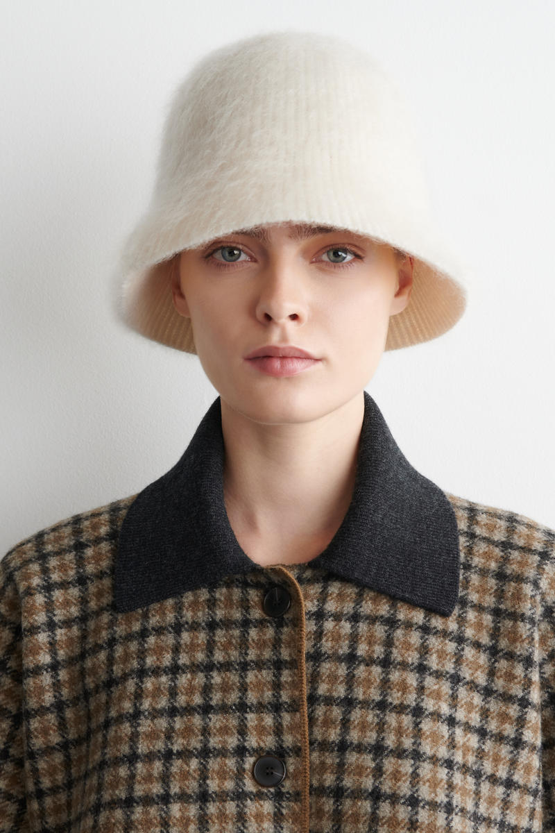 Cos Mohair Bucket Hat In Sand