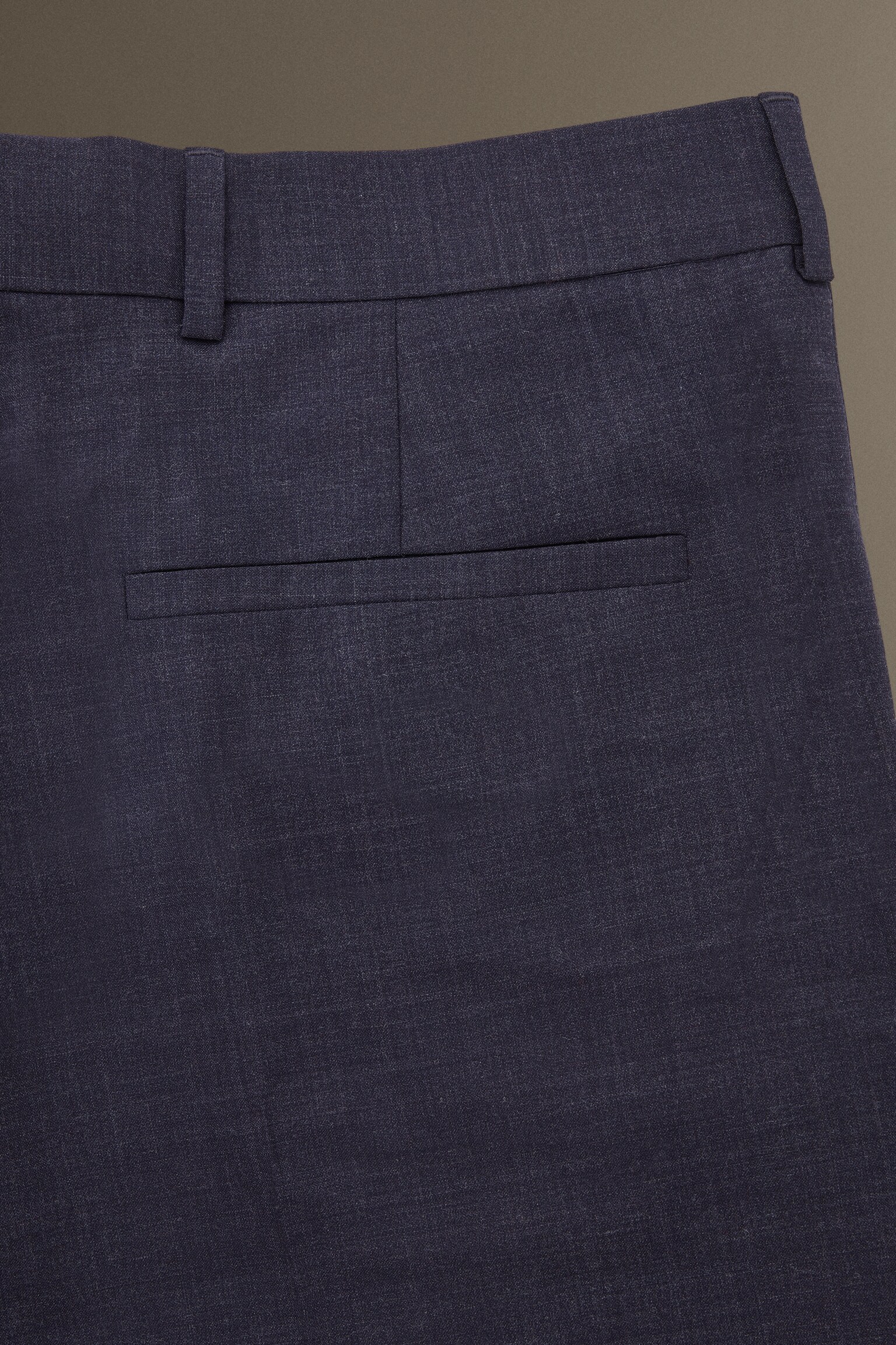 PANTALON SLIM FUSELÉ EN LAINE MÉLANGÉE - BLEU MARINE CHINÉ - 2