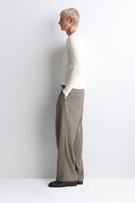 SLIM RIBBED COTTON LONG-SLEEVED HENLEY T-SHIRT — OFF WHITE 3
