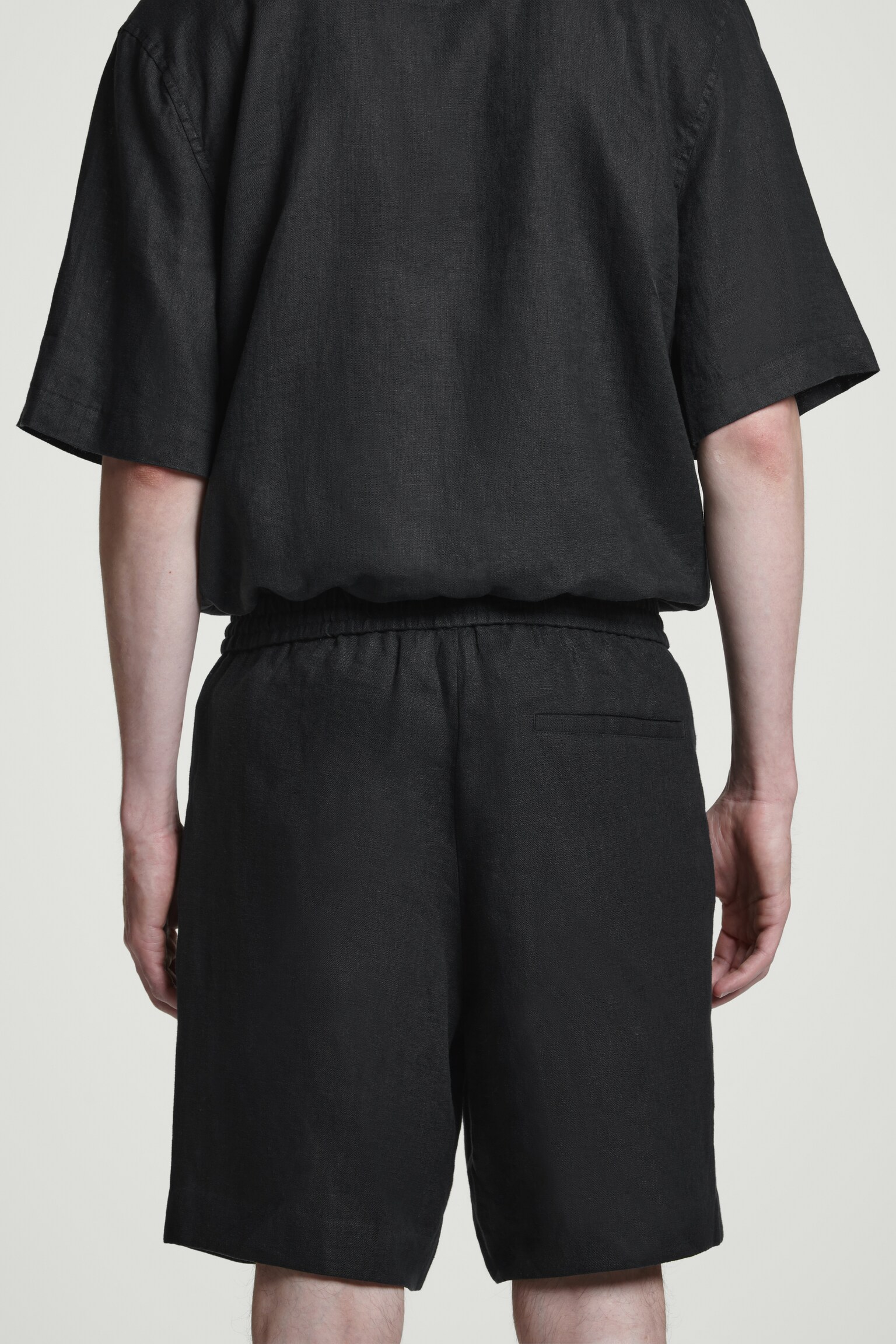 PANTALONES CORTOS DE LINO ELÁSTICO - NEGRO/AZUL/AZUL MARINO/MARRÓN - 3