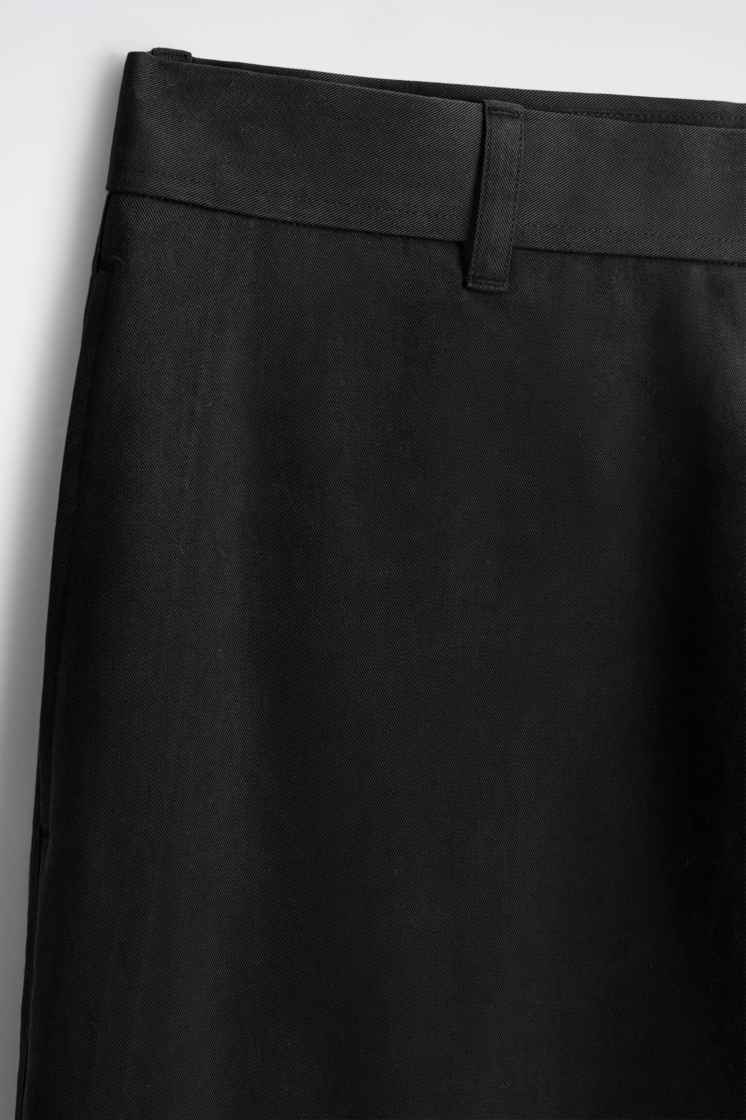 Katoenen chinos met wijde pijpen - ZWART/buinbeige - 6