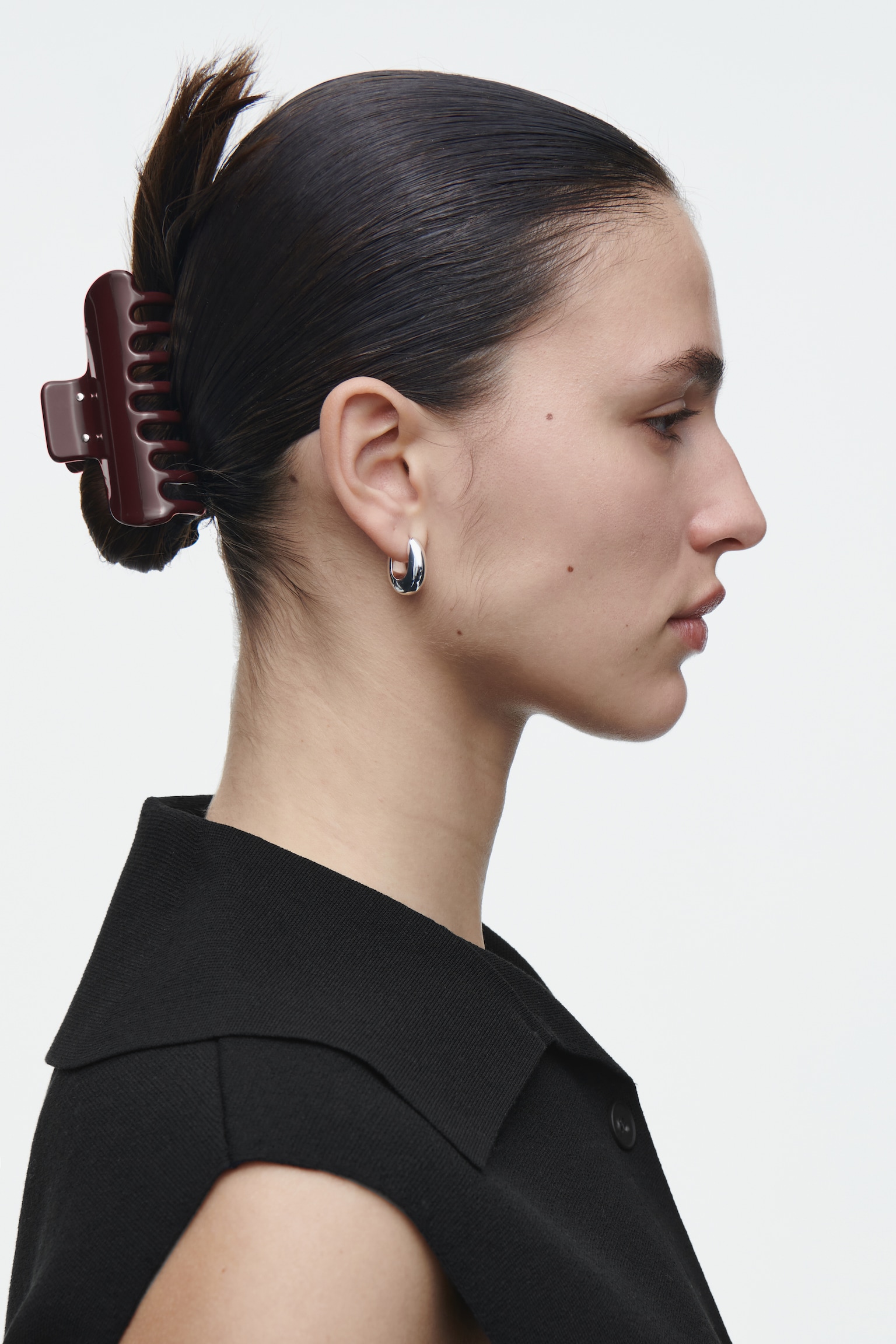 CLAW HAIR CLIP - BURGUNDY/TORTOISESHELL/RED - 1