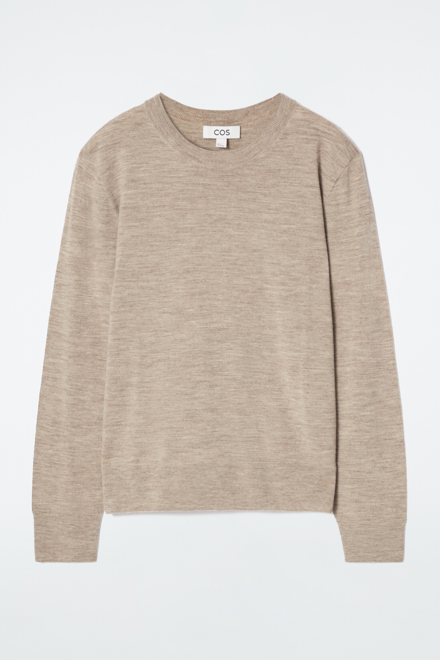 MERINO WOOL CREW-NECK JUMPER - BEIGE / UNDYED/BLACK - 1