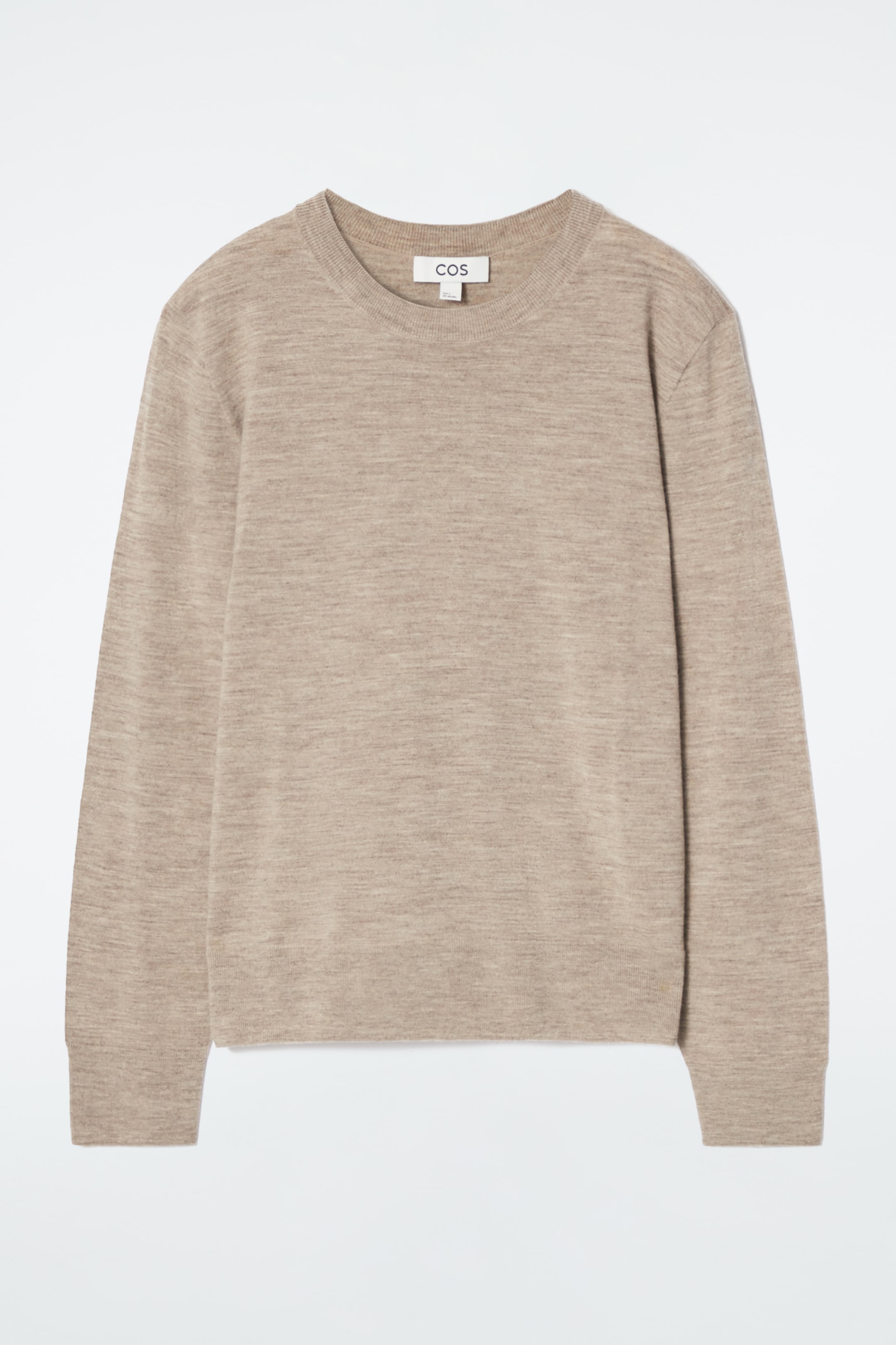 Agrandir l'image: PULL À COL ROND EN LAINE MÉRINOS - BEIGE / NON TEINT - FEMME | H&M CH 1