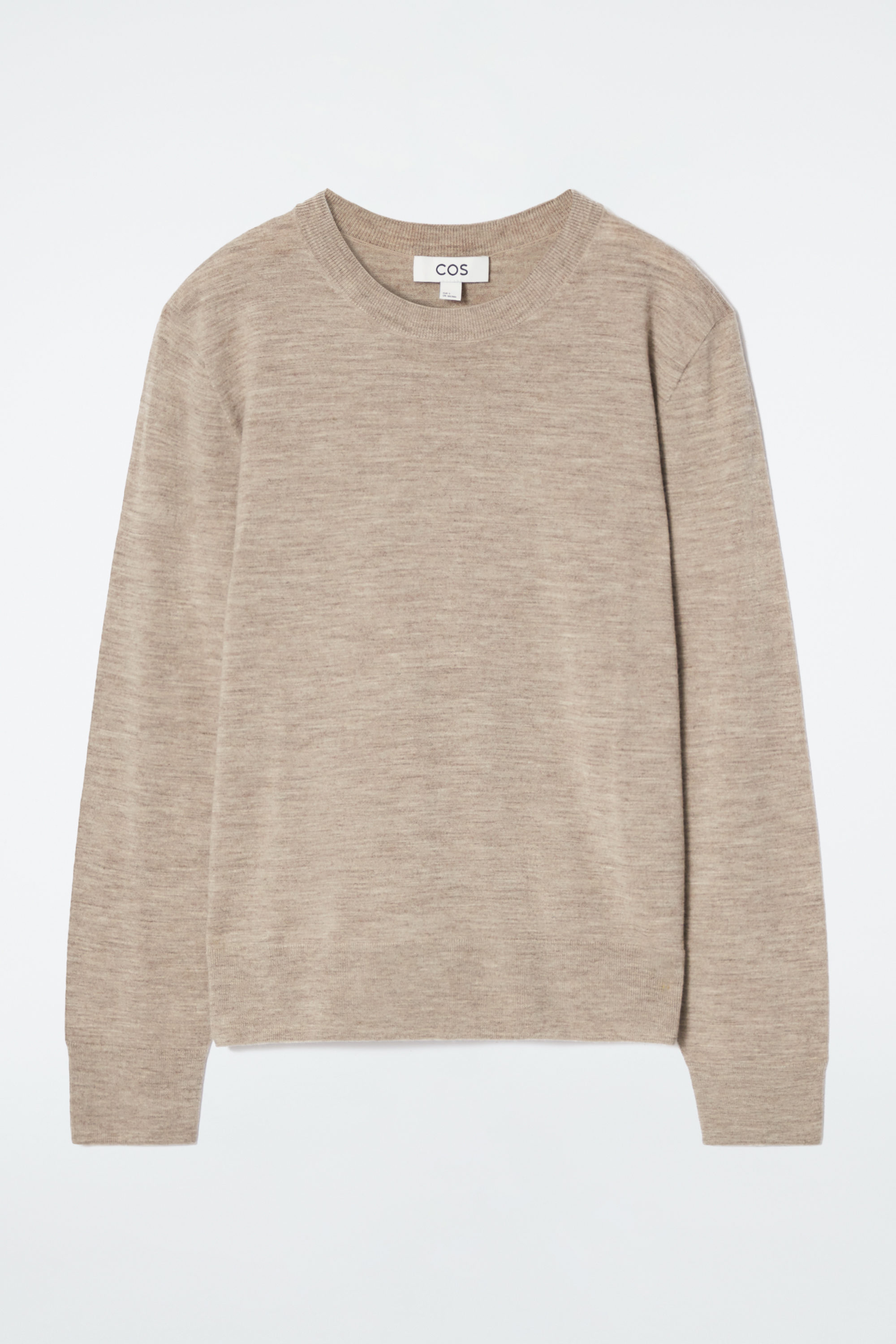 MERINO WOOL CREW-NECK JUMPER - BEIGE / UNDYED | COS