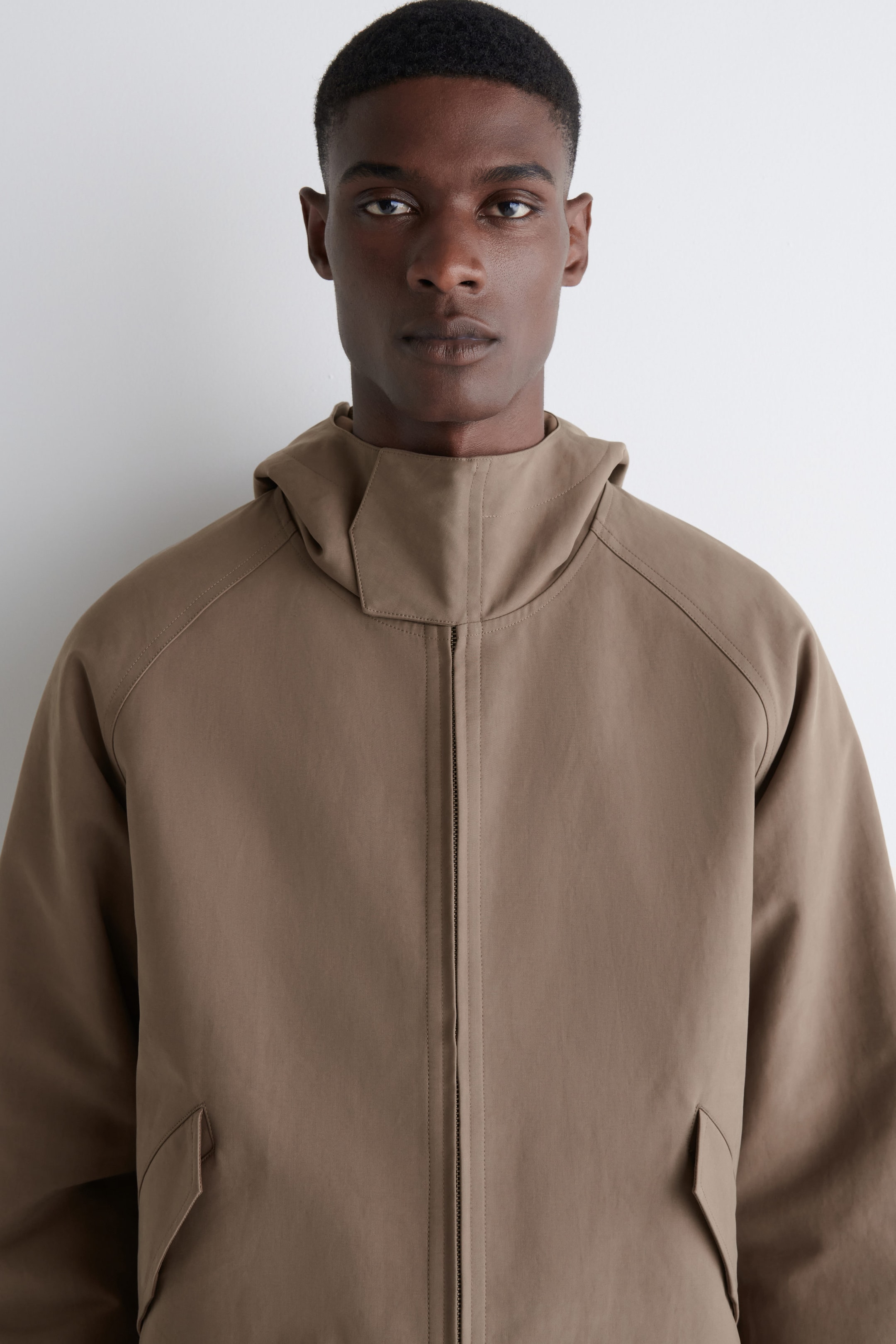 TECHNICAL COTTON HOODED JACKET
