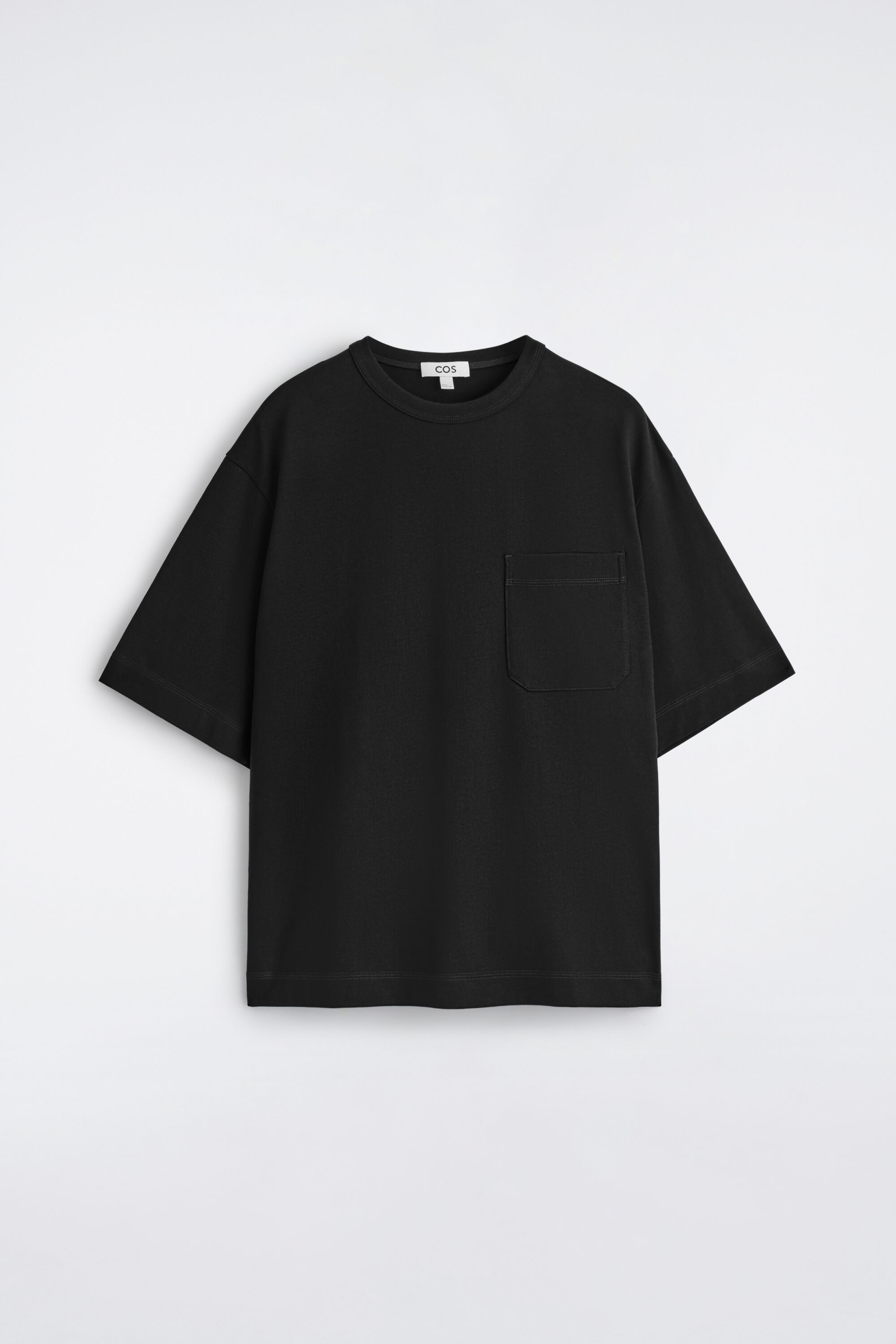OVERSIZED POCKET-DETAIL T-SHIRT - BLACK | COS US