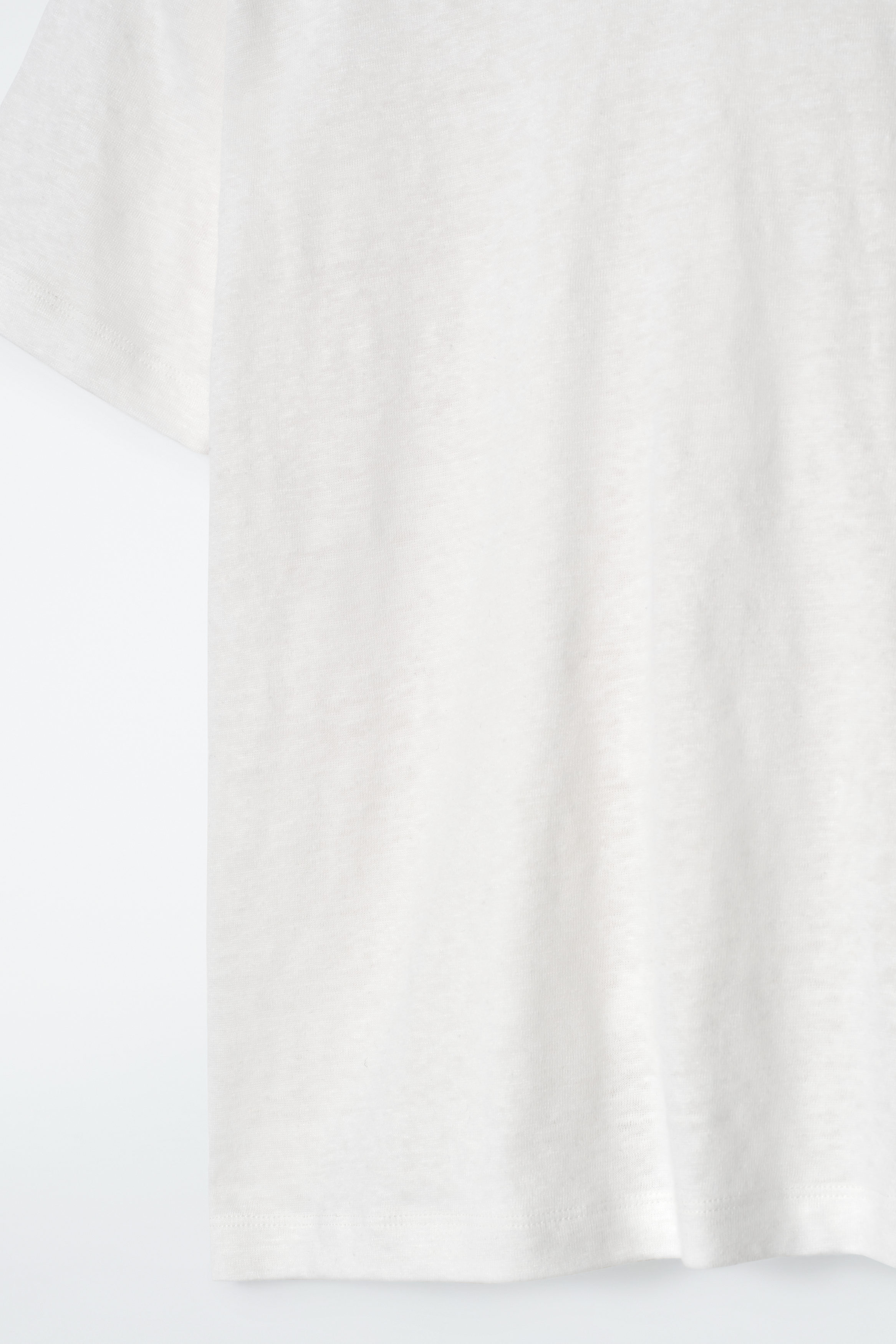 CREW-NECK LINEN T-SHIRT - WHITE | COS