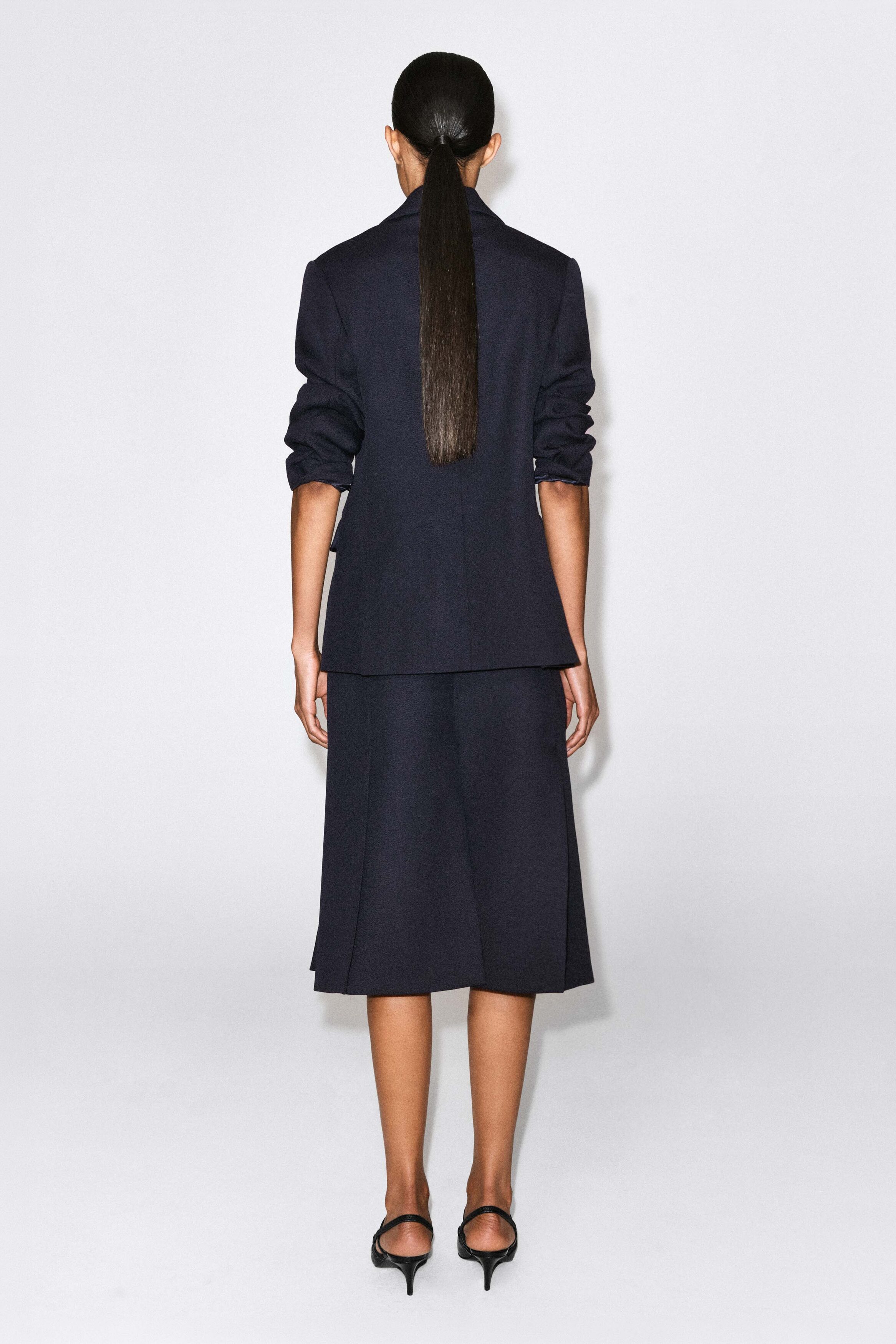 TAILORED SPLIT-HEM WOOL MIDI SKIRT - thumbnail 5