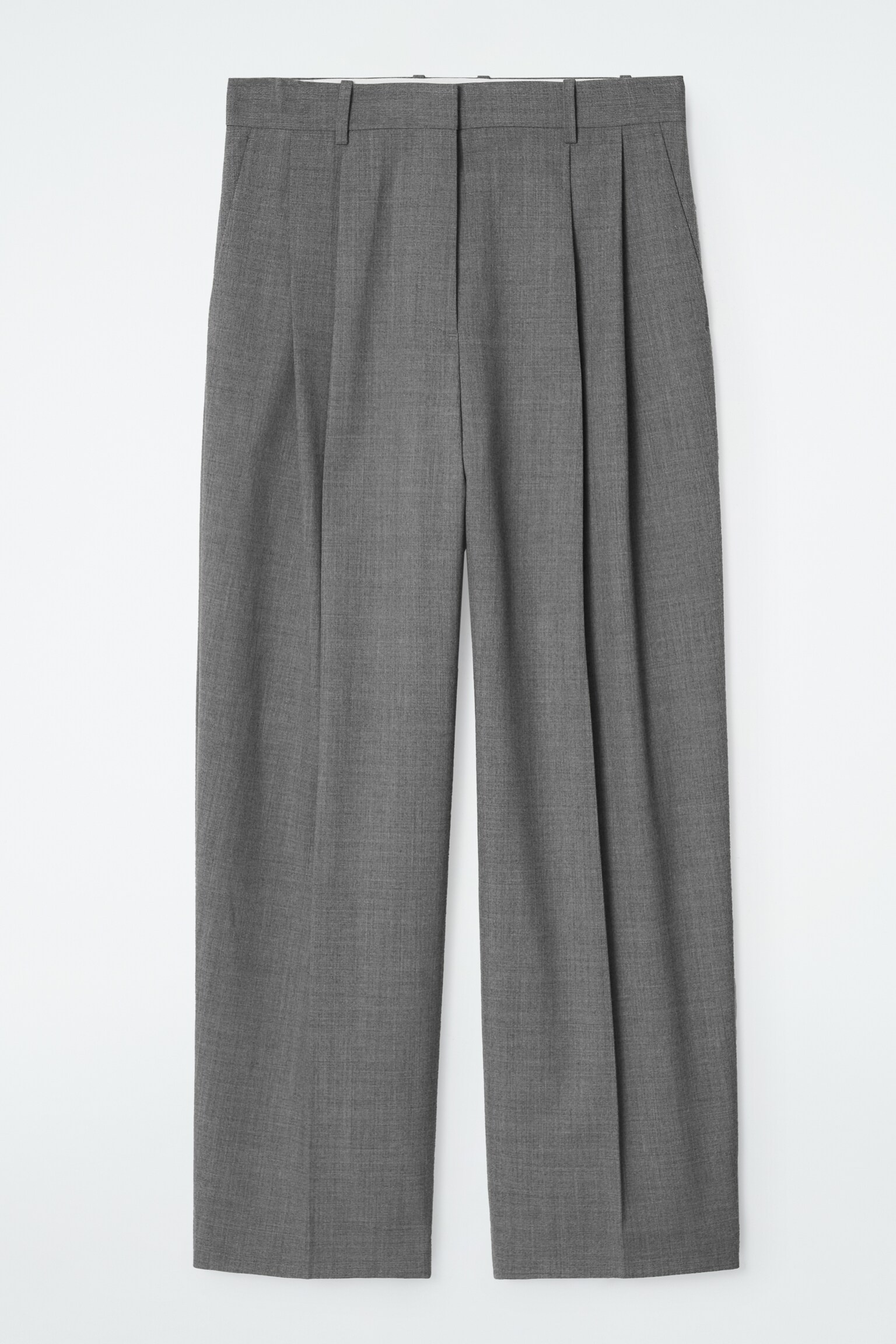 PANTALON LARGE EN SERGÉ DÉCONTRACTÉ - GRIS/NOIR/BRUN FONCÉ/BLEU/TAUPE/ROSE - 2