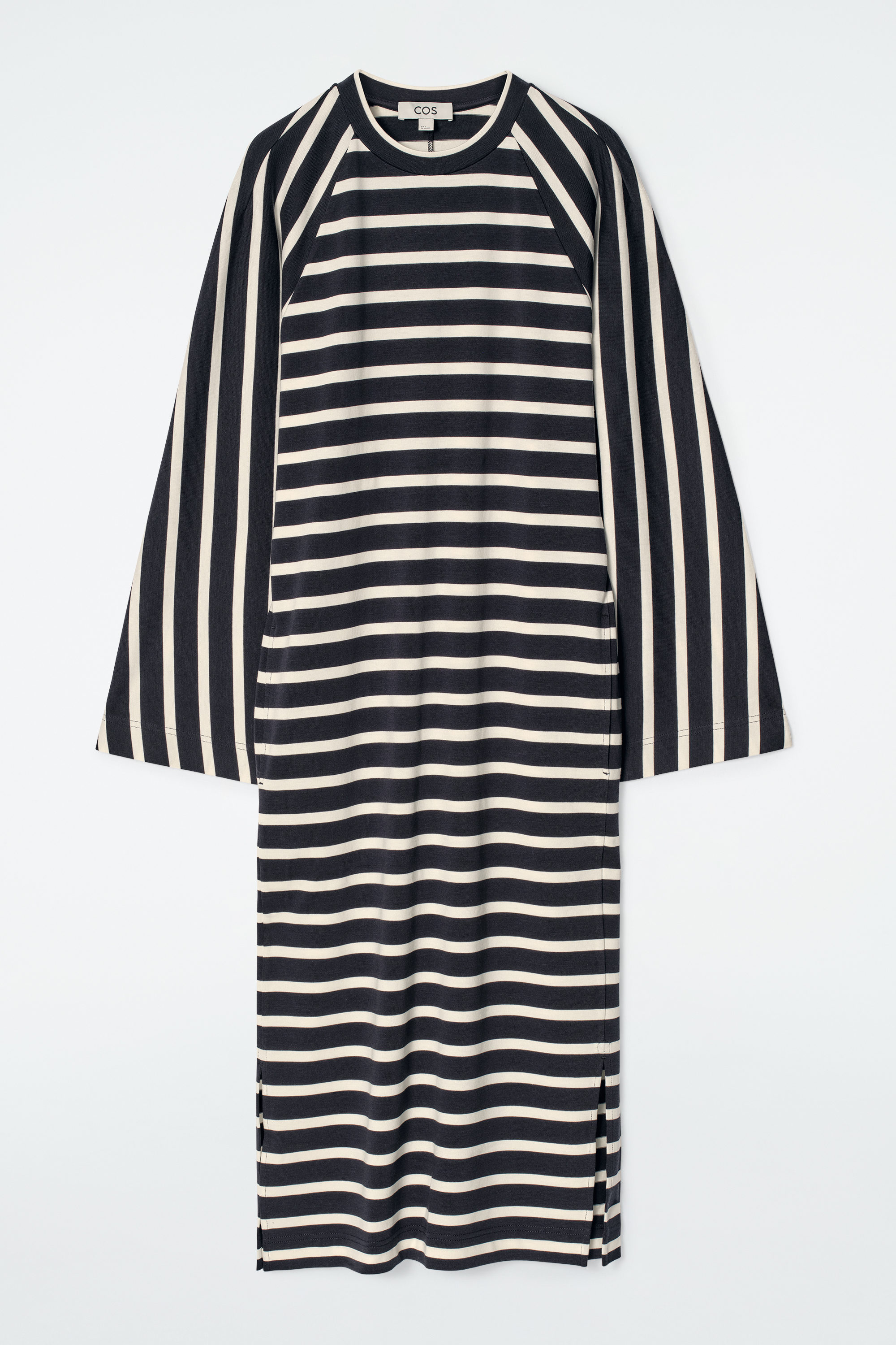 JERSEY MIDI COLUMN DRESS - NAVY / STRIPED | COS US