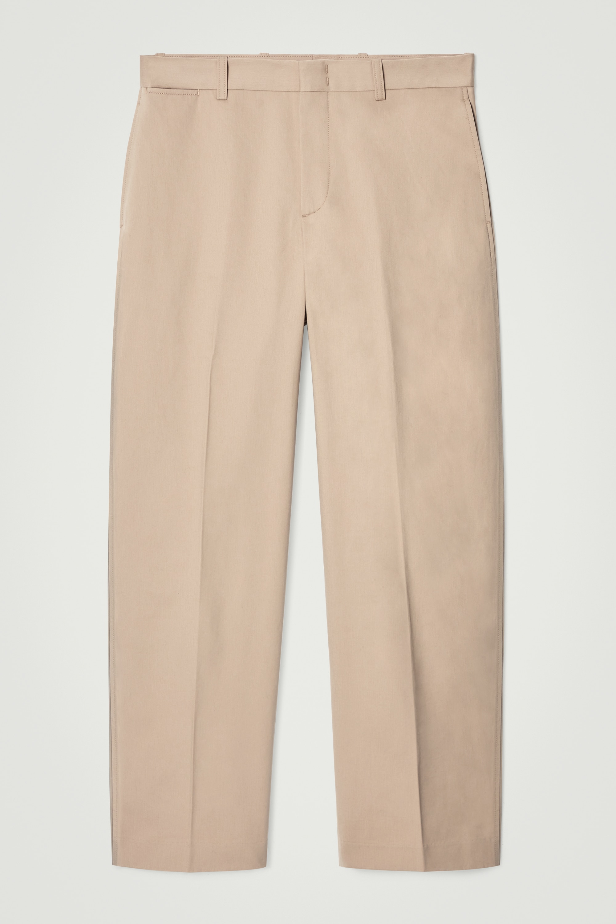 RELAXED STRAIGHT-LEG CHINOS - BEIGE/NAVY