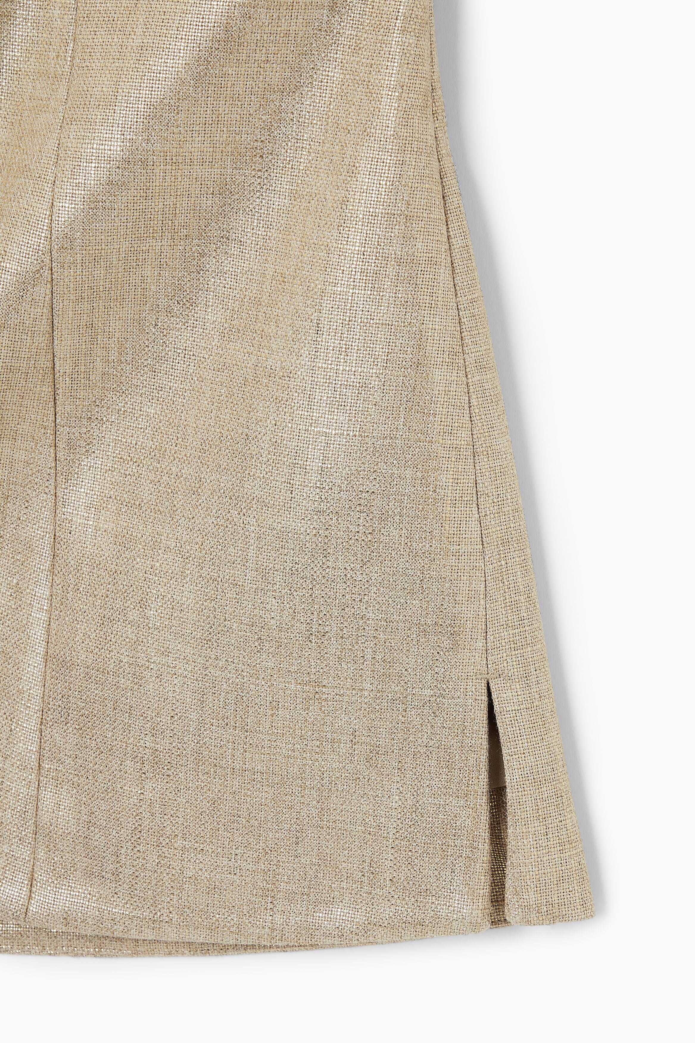 METALLIC HOPSACK BUSTIER - LIGHT BEIGE | COS