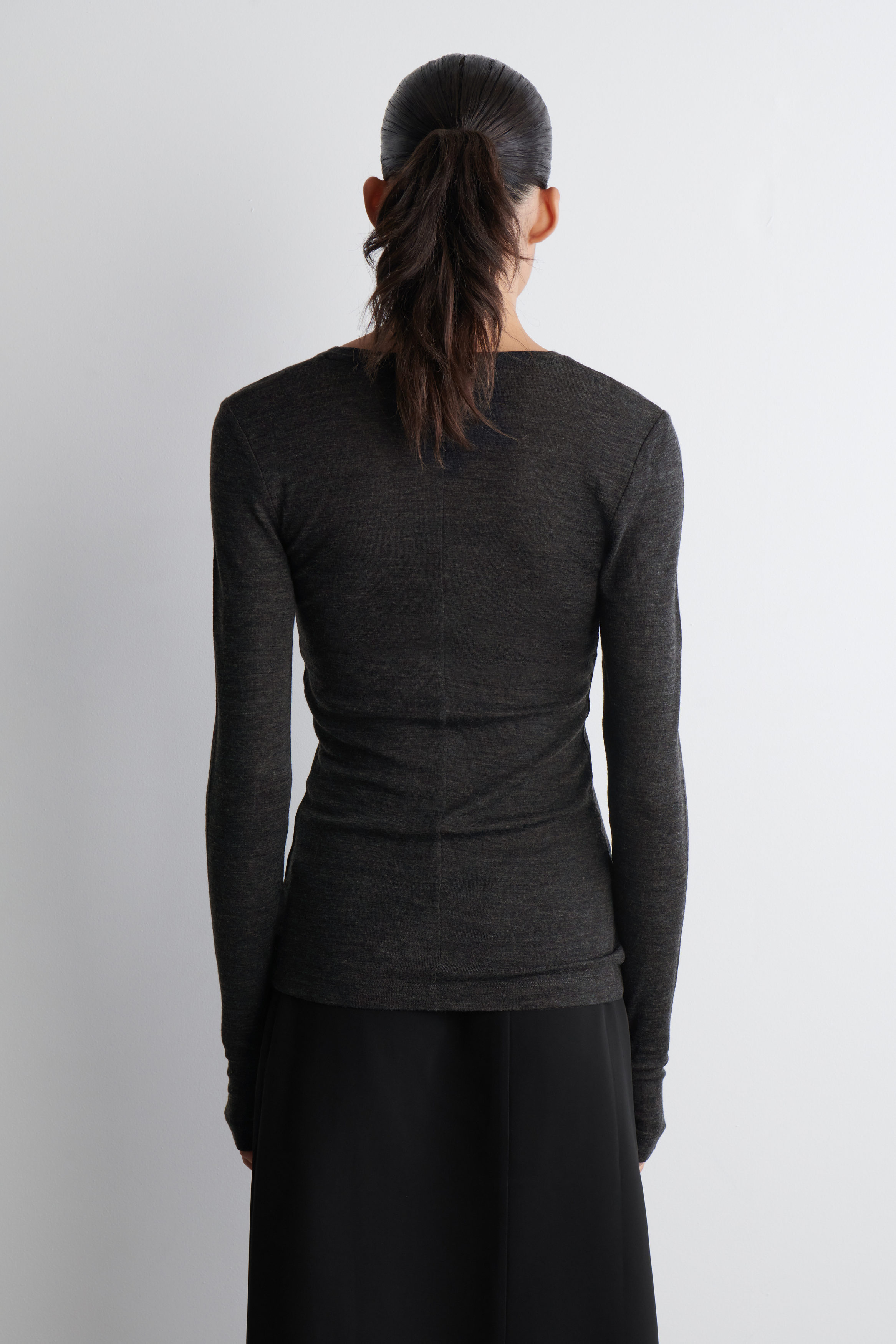SLIM MERINO WOOL SWEATER - CHARCOAL MÉLANGE | COS US