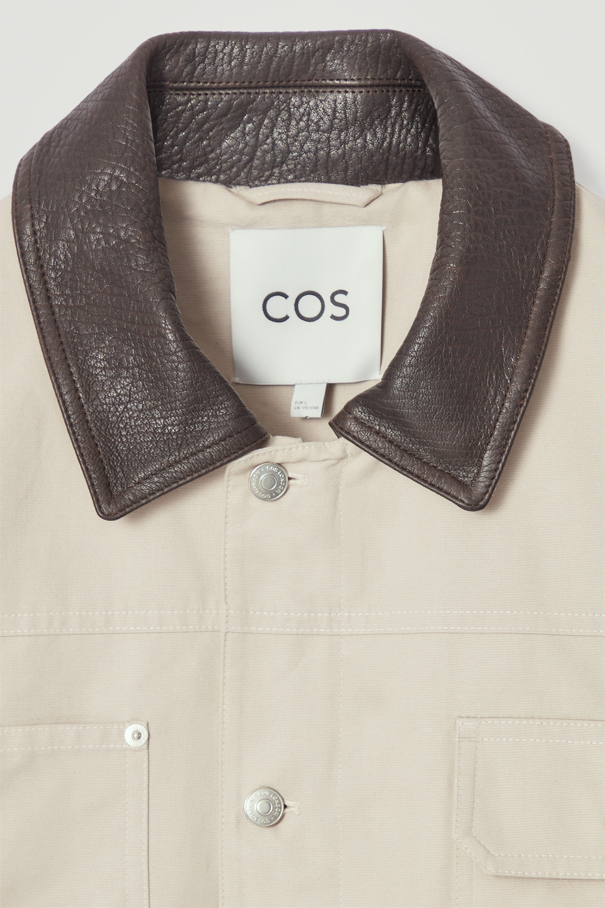 LEATHER-COLLAR FIELD JACKET - MOLE | COS