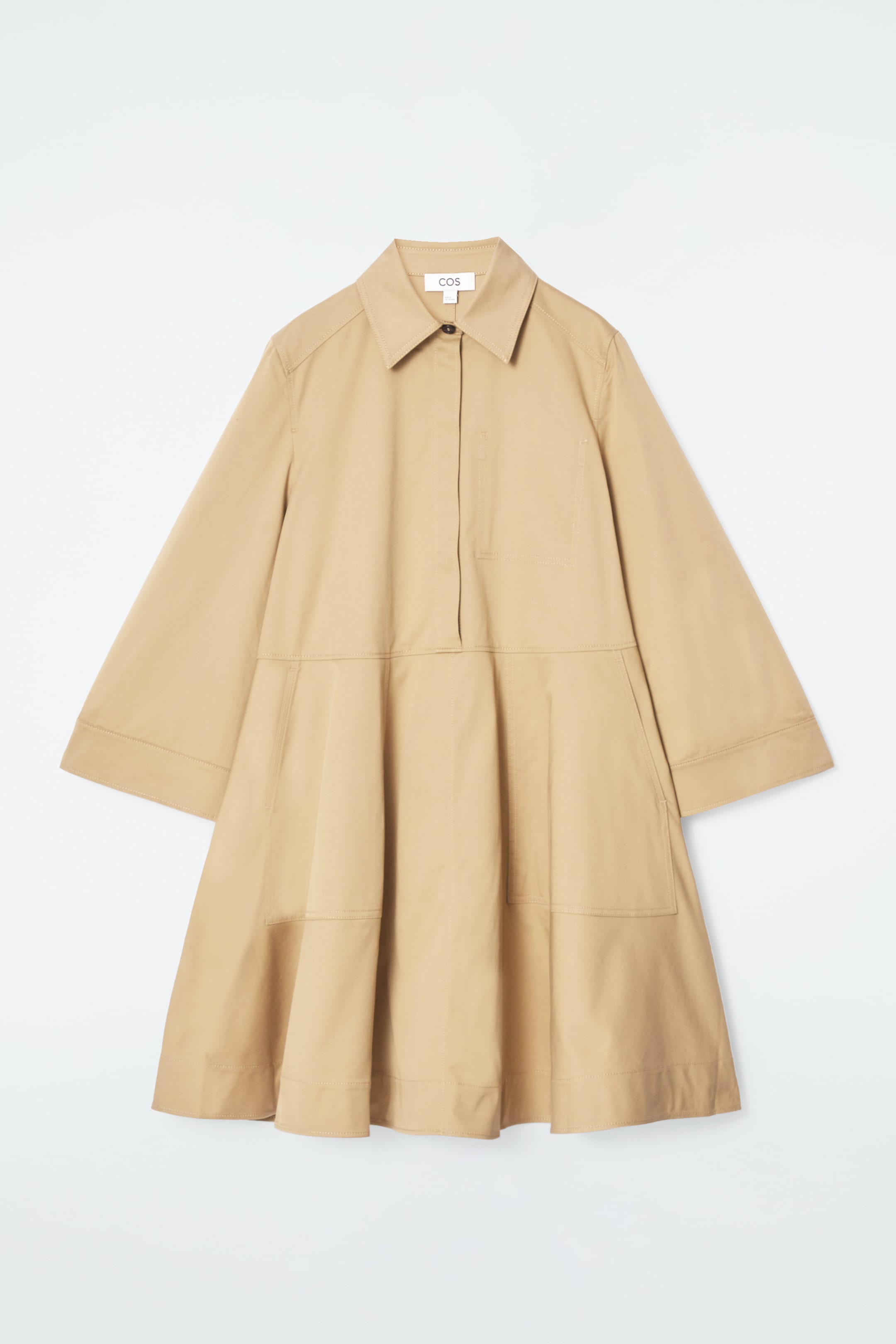 Grösseres Bild ansehen: HEMDBLUSENKLEID AUS BAUMWOLLE IM UTILITY-STIL - BEIGE - DAMEN | H&M CH 1