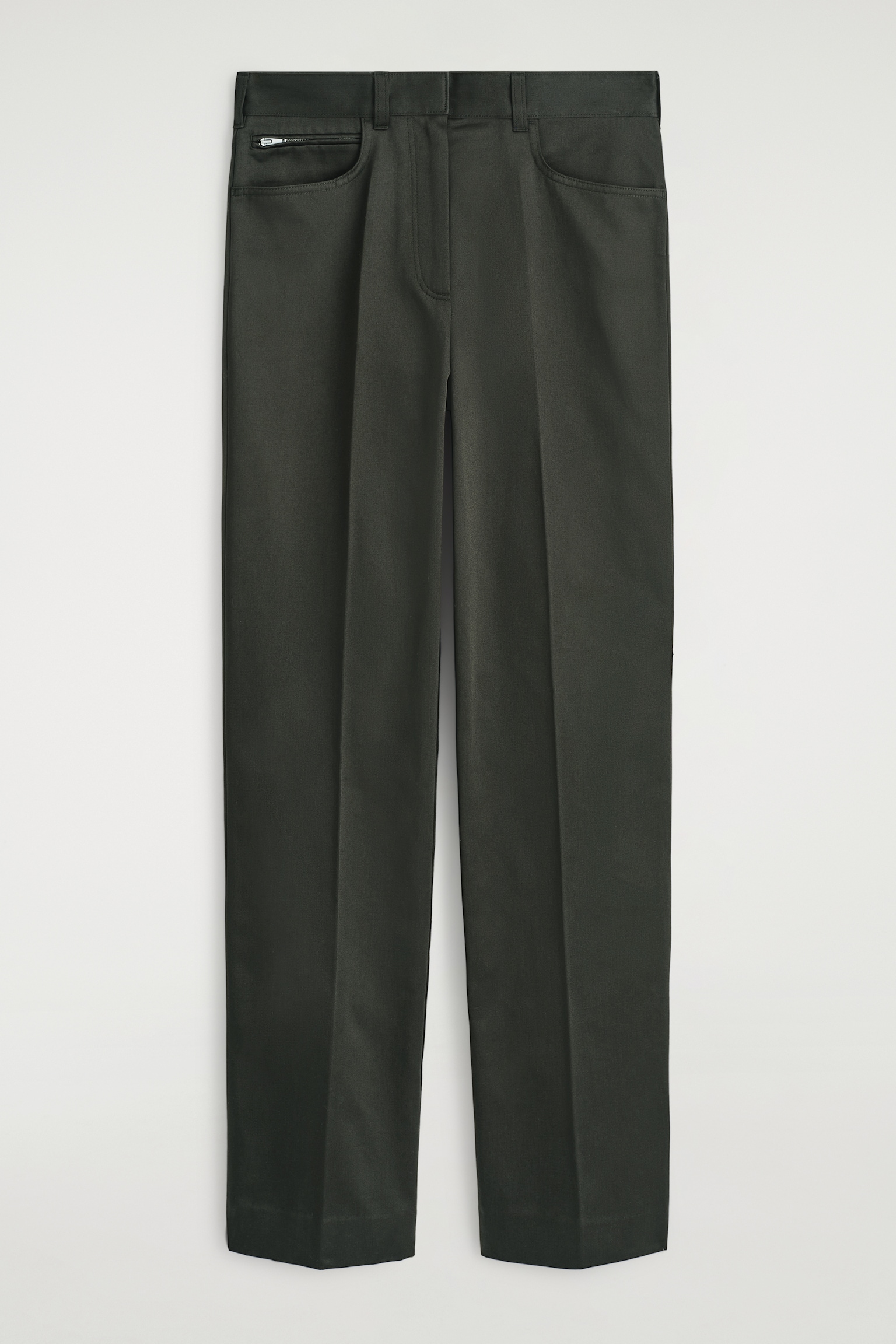 PANTALONI IN RASO A GAMBA DRITTA - KAKI - 2
