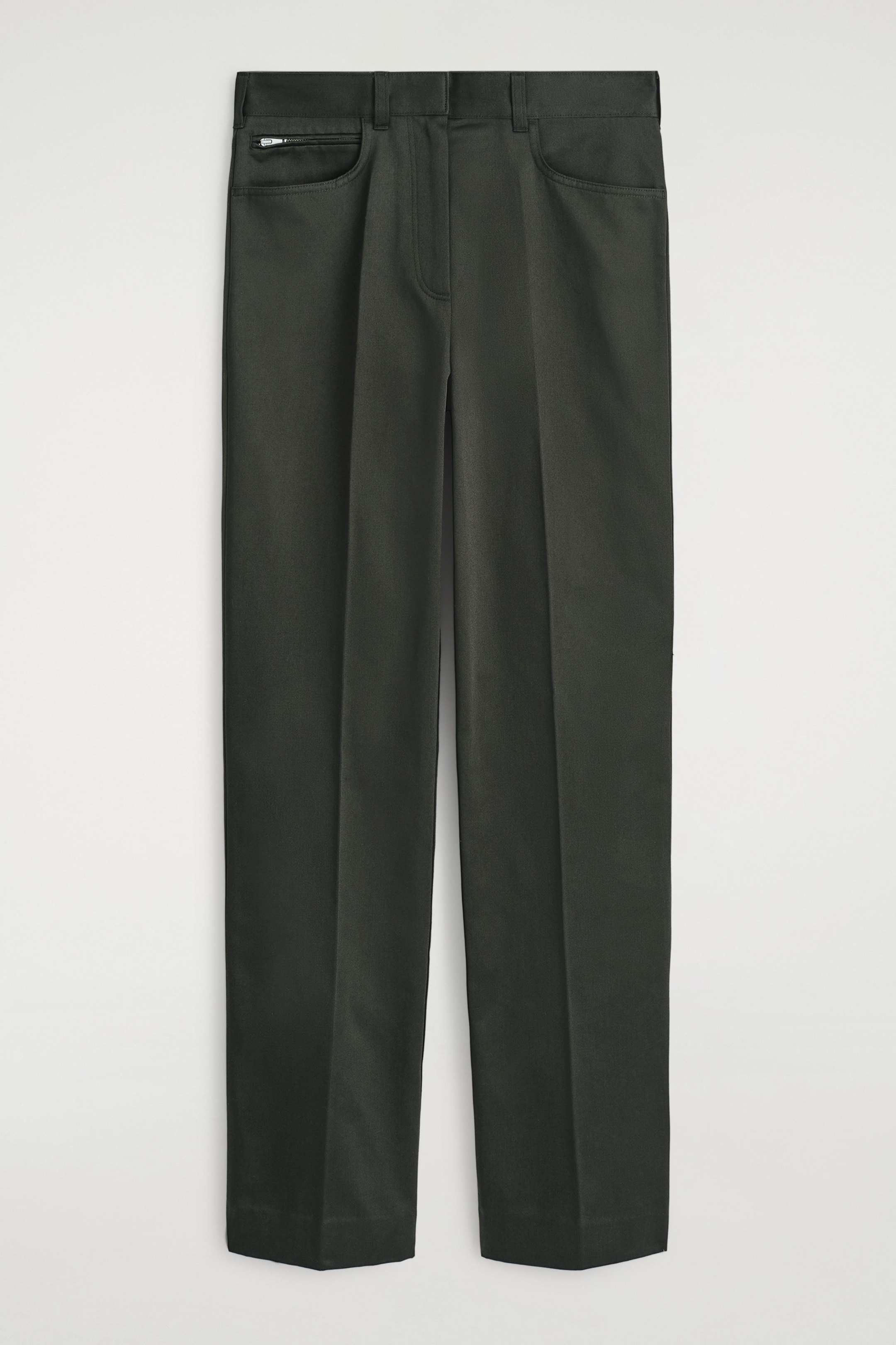 SATEEN STRAIGHT-LEG PANTS
