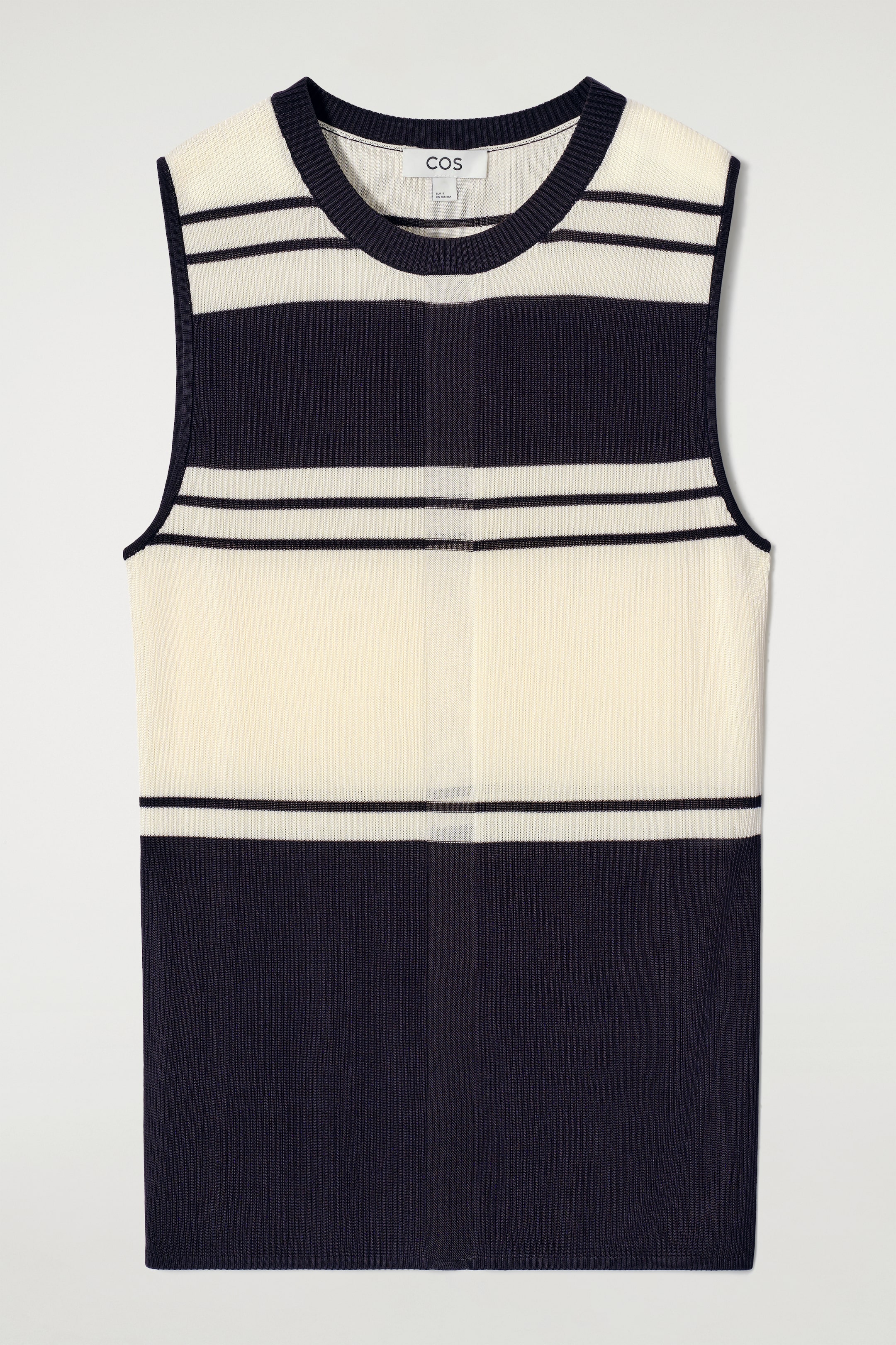 View larger image: RIBBED-KNIT TANK TOP - NAVY / IVORY / STRIPED - Ladies | H&M GB 5