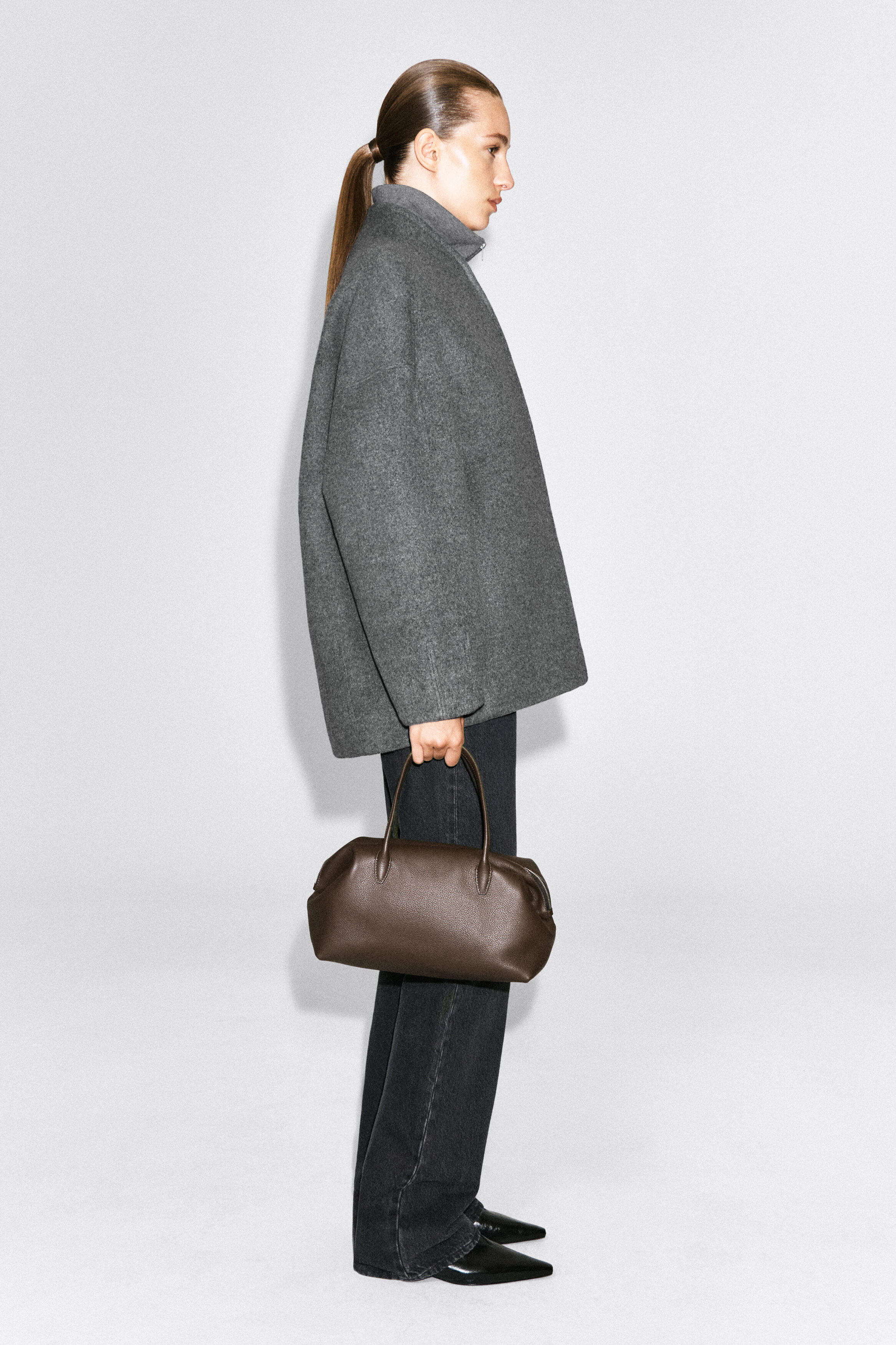 SCULPTED WOOL-BLEND ZIP-UP JACKET - GRAY | COS US