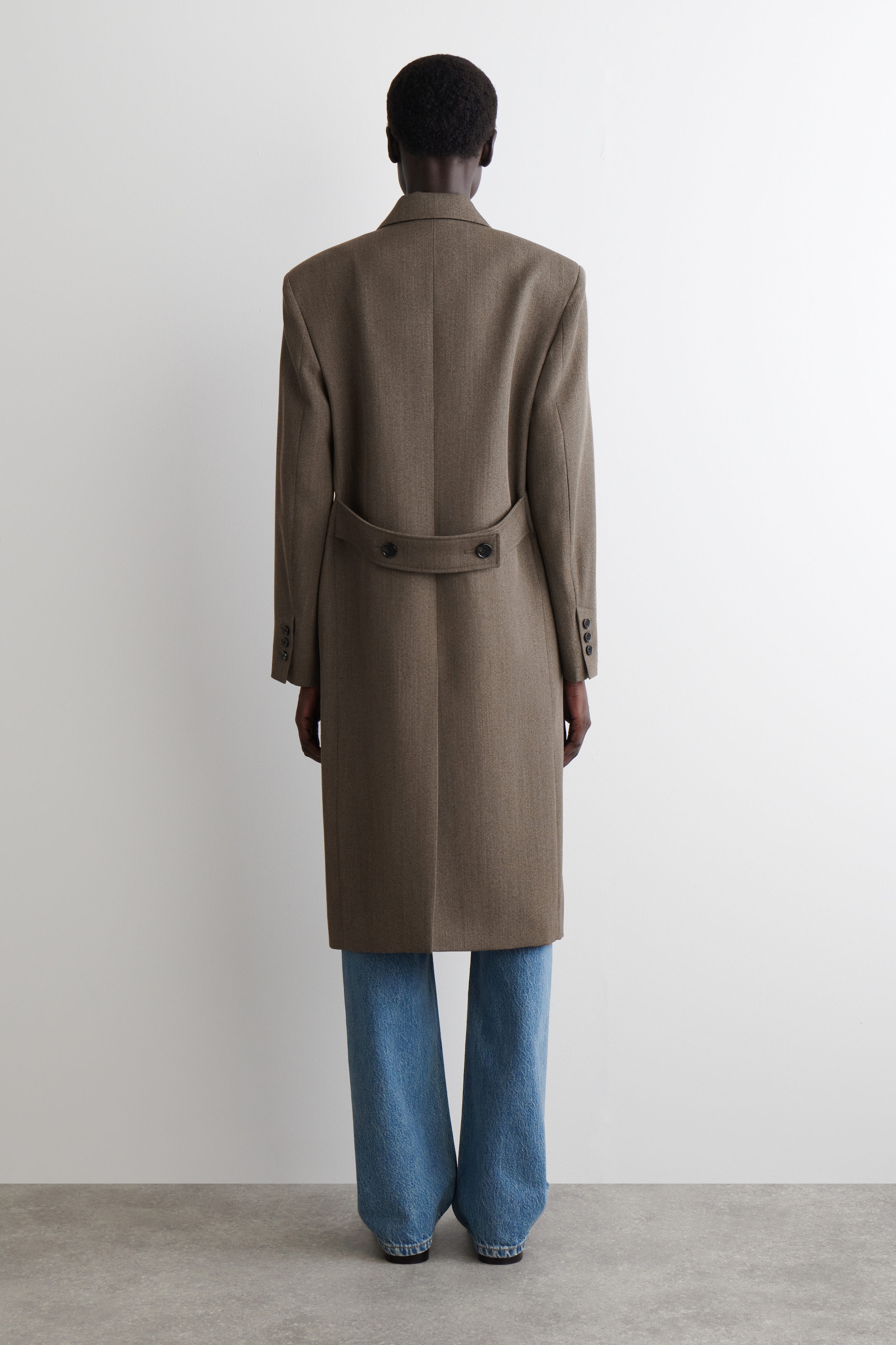 SINGLE-BREASTED WOOL-BLEND LONG COAT