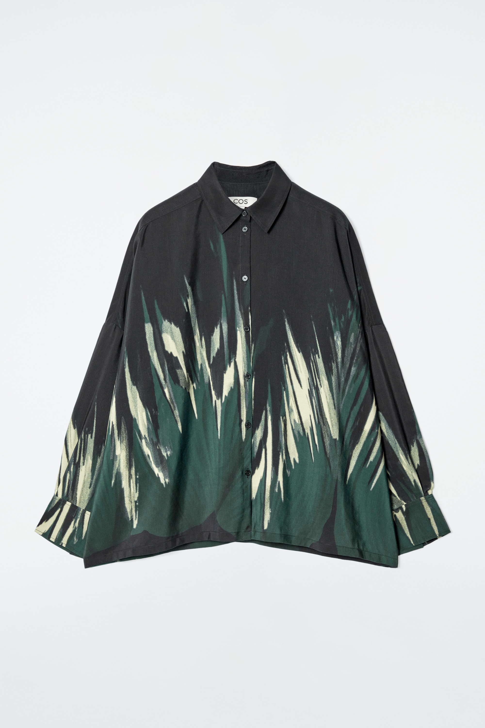 CAMICIA IN MISTO LINO CON STAMPA - NERO / STAMPA