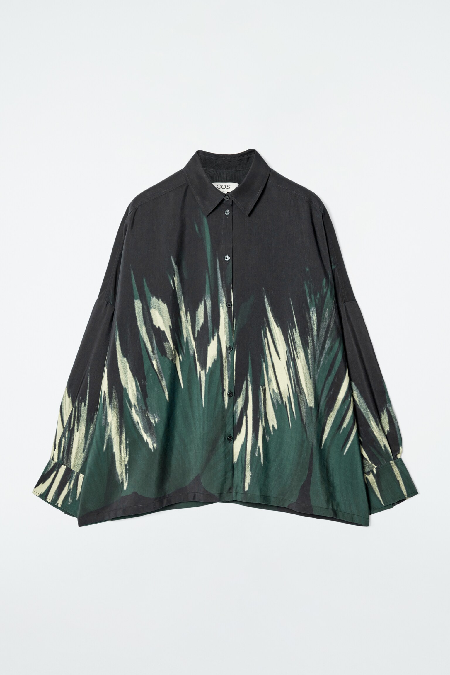 CAMISA ESTAMPADA EN MEZCLA DE LINO - NEGRO/ESTAMPADO - 2