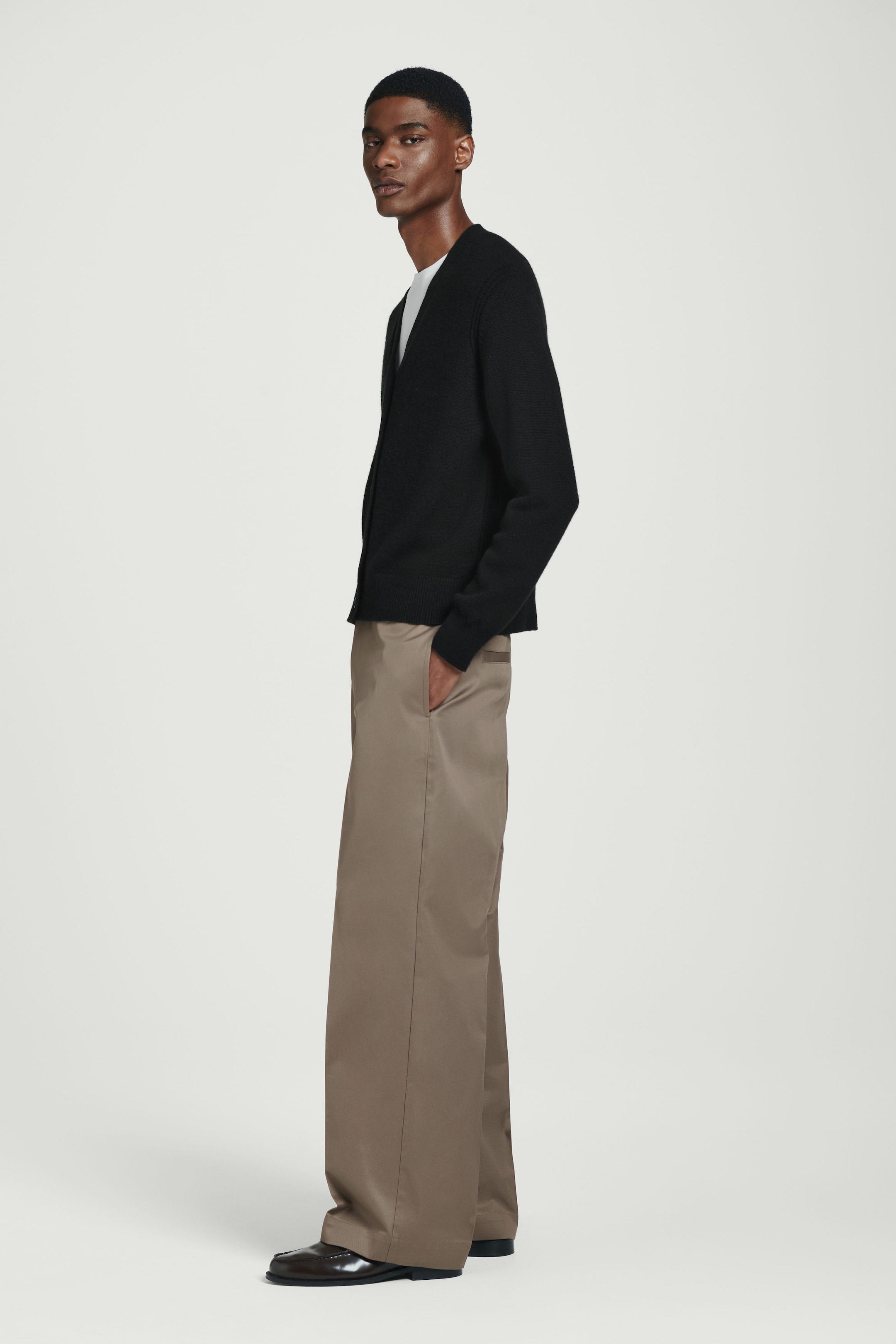 RELAXED COTTON STRAIGHT-LEG TROUSERS