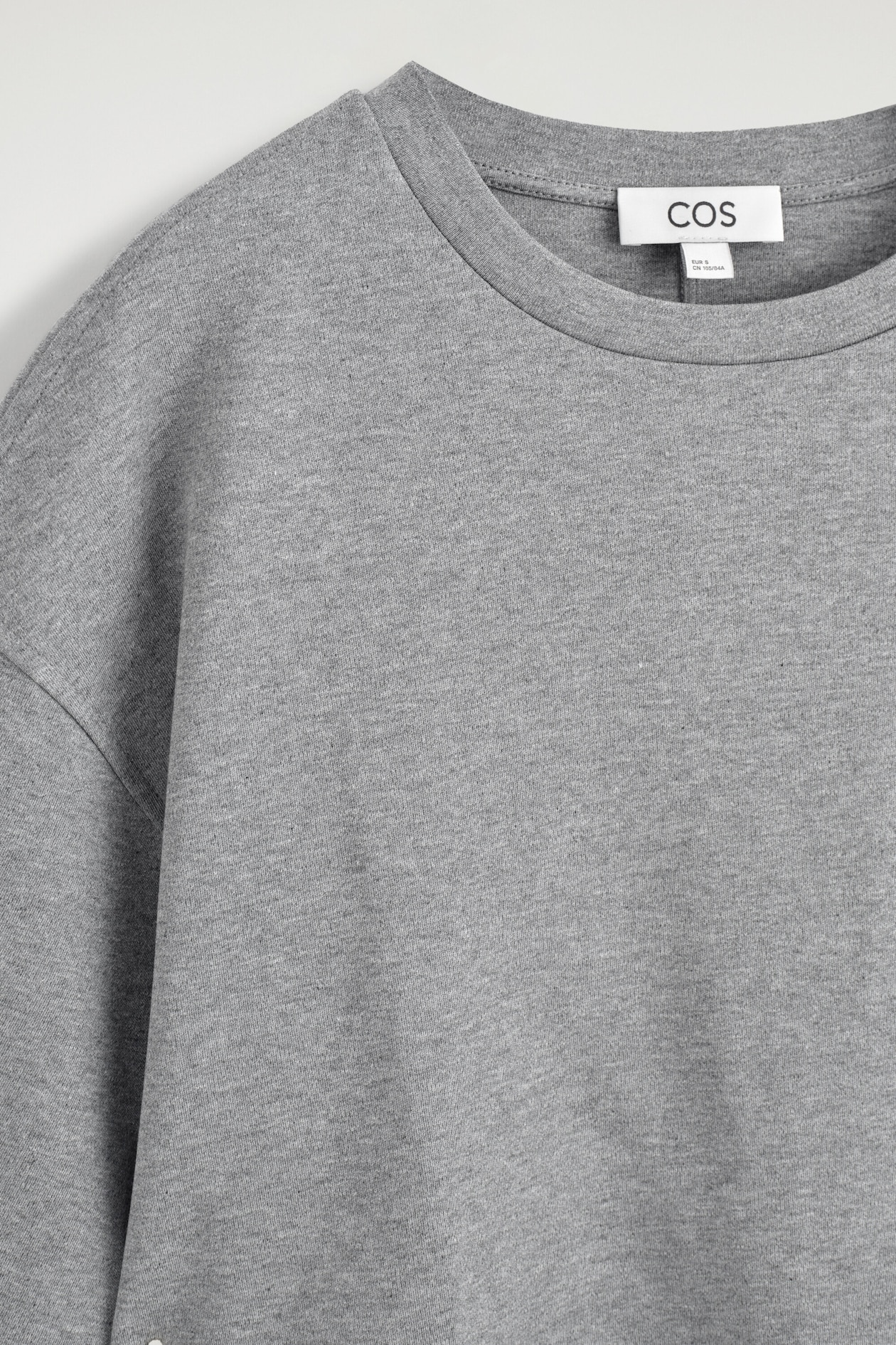 OVERSIZED BOXY COTTON T-SHIRT — GREY MÉLANGE