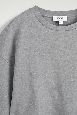 OVERSIZED BOXY COTTON T-SHIRT — GREY MÉLANGE 5
