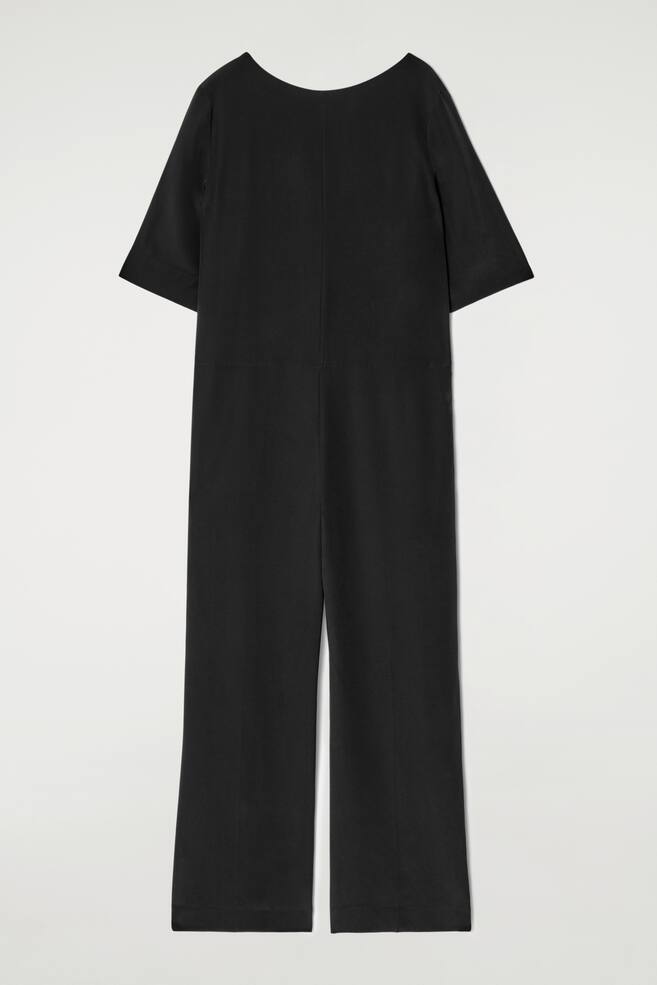 JUMPSUIT AUS SEIDEN-CRÊPE - BLACK - 1