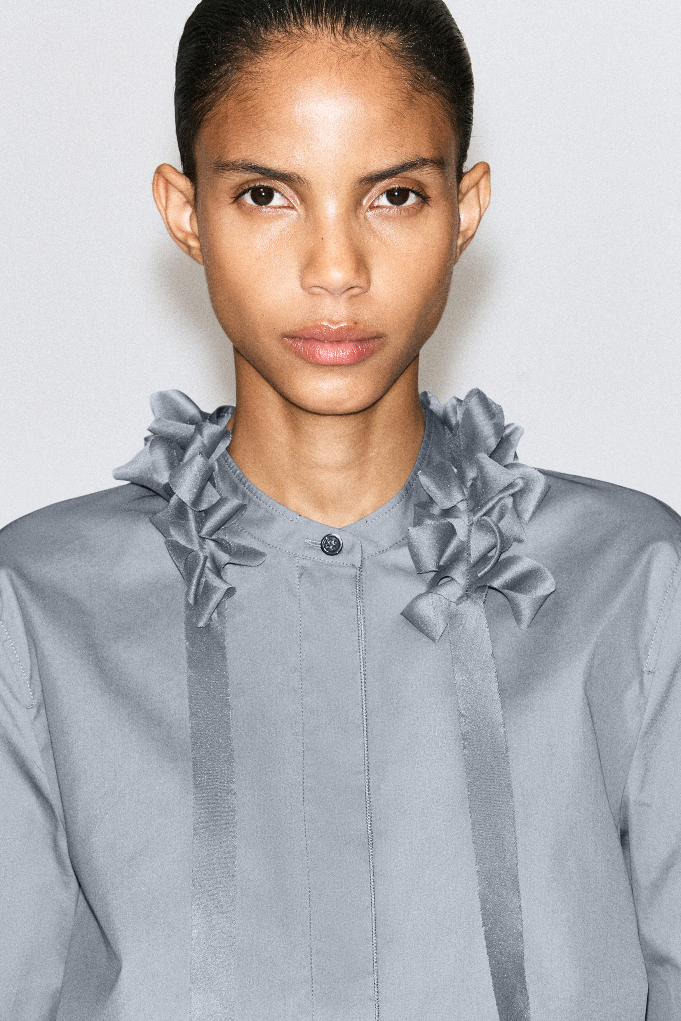 RUFFLED-COLLAR COTTON-SILK SHIRT - thumbnail 6