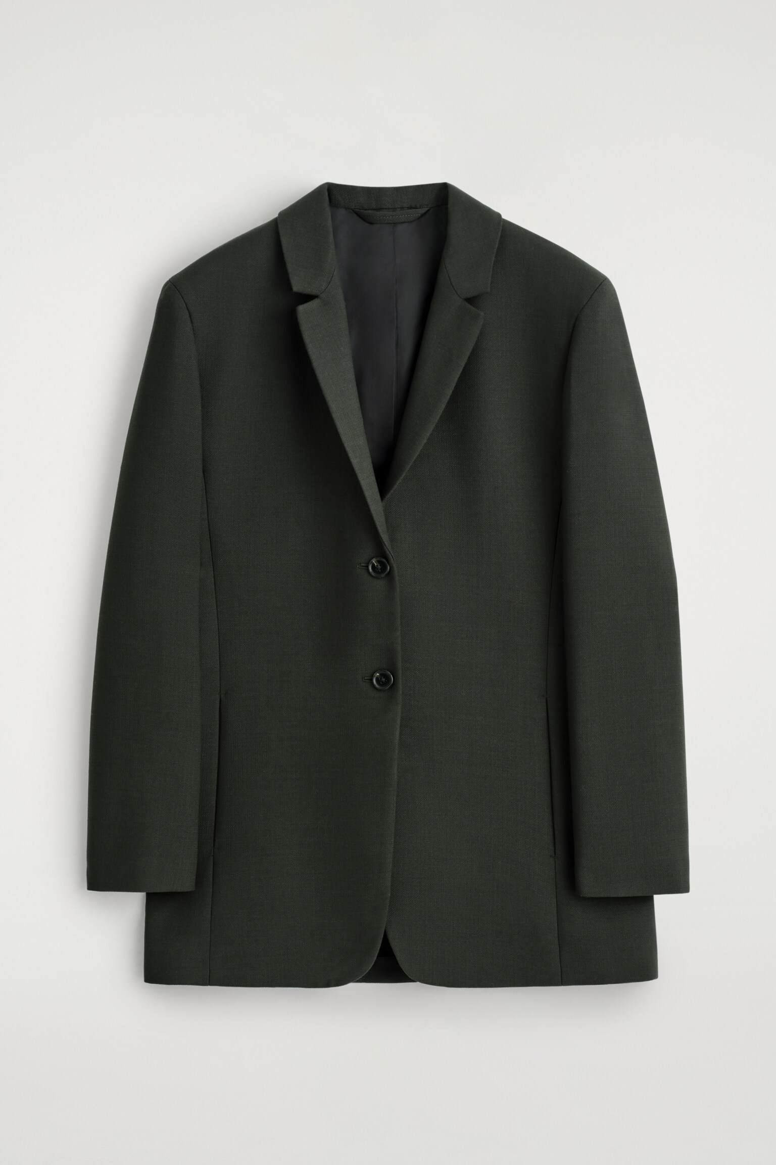 LANGER BLAZER AUS WOLL-MIX - DUNKELGRÜN - 2