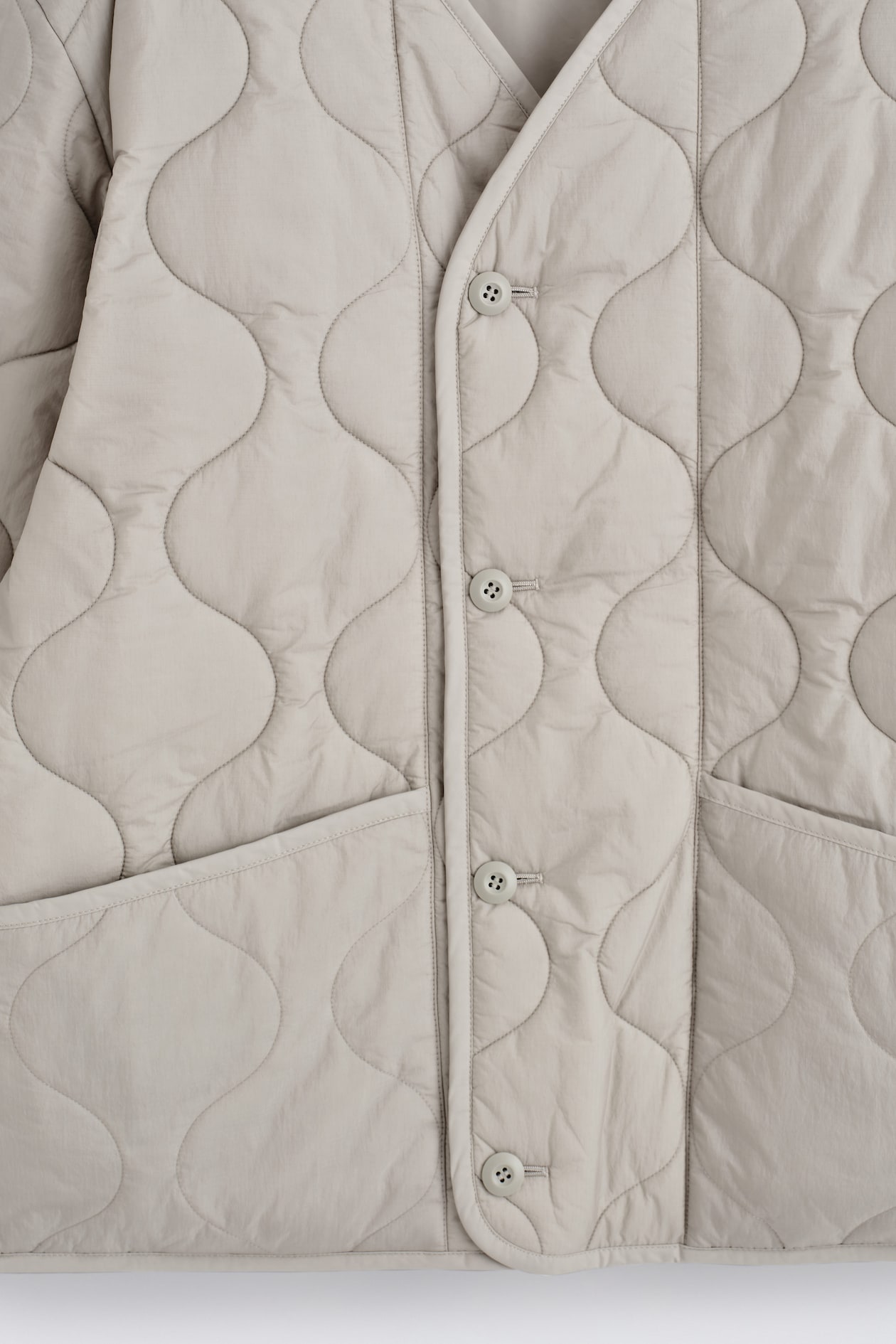 REVERSIBLE QUILTED JACKET — LIGHT GREY