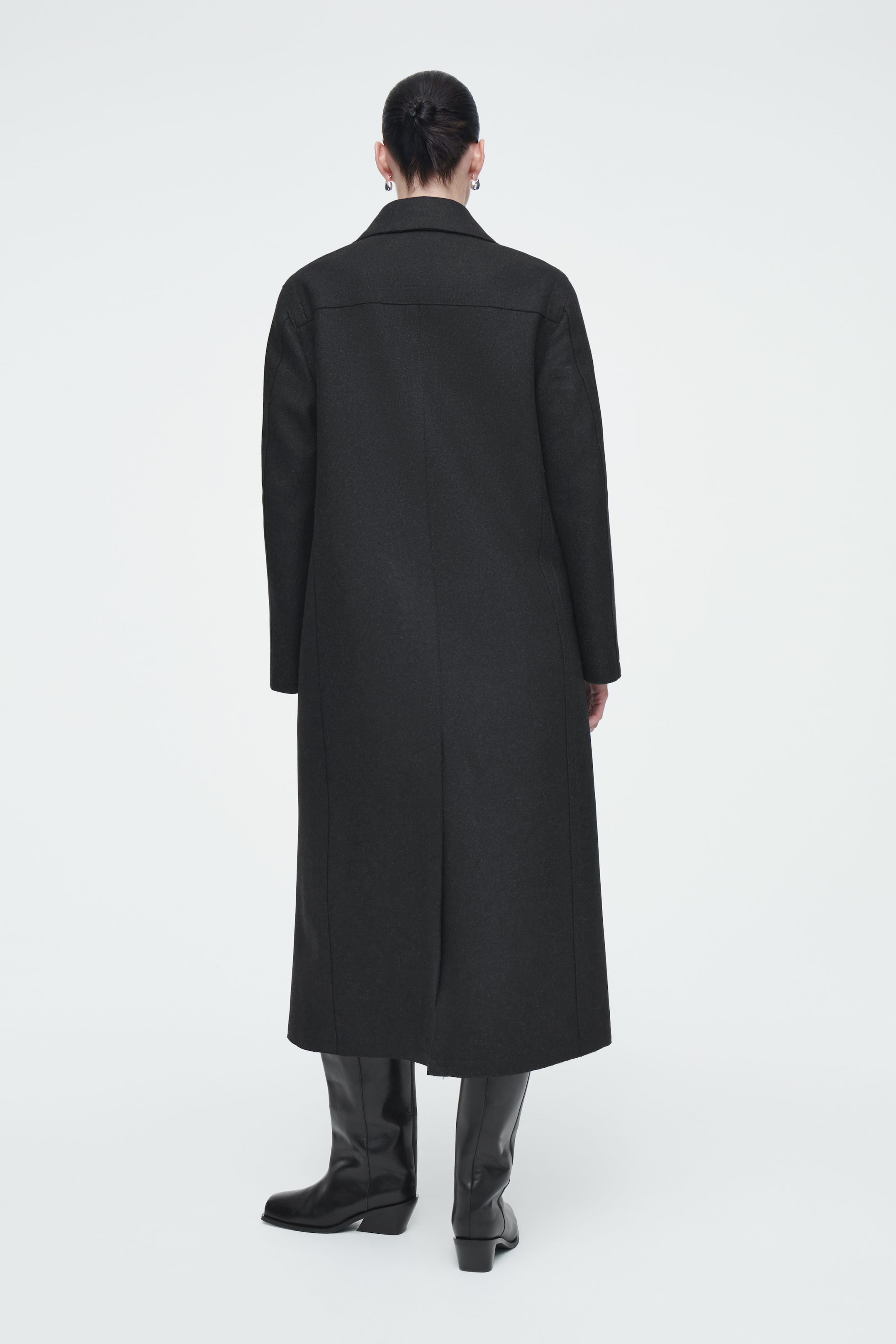 LONGLINE WOOL PEA COAT