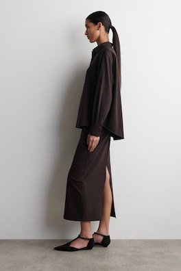 PIMA COTTON-JERSEY SHIRT — DARK BROWN 3