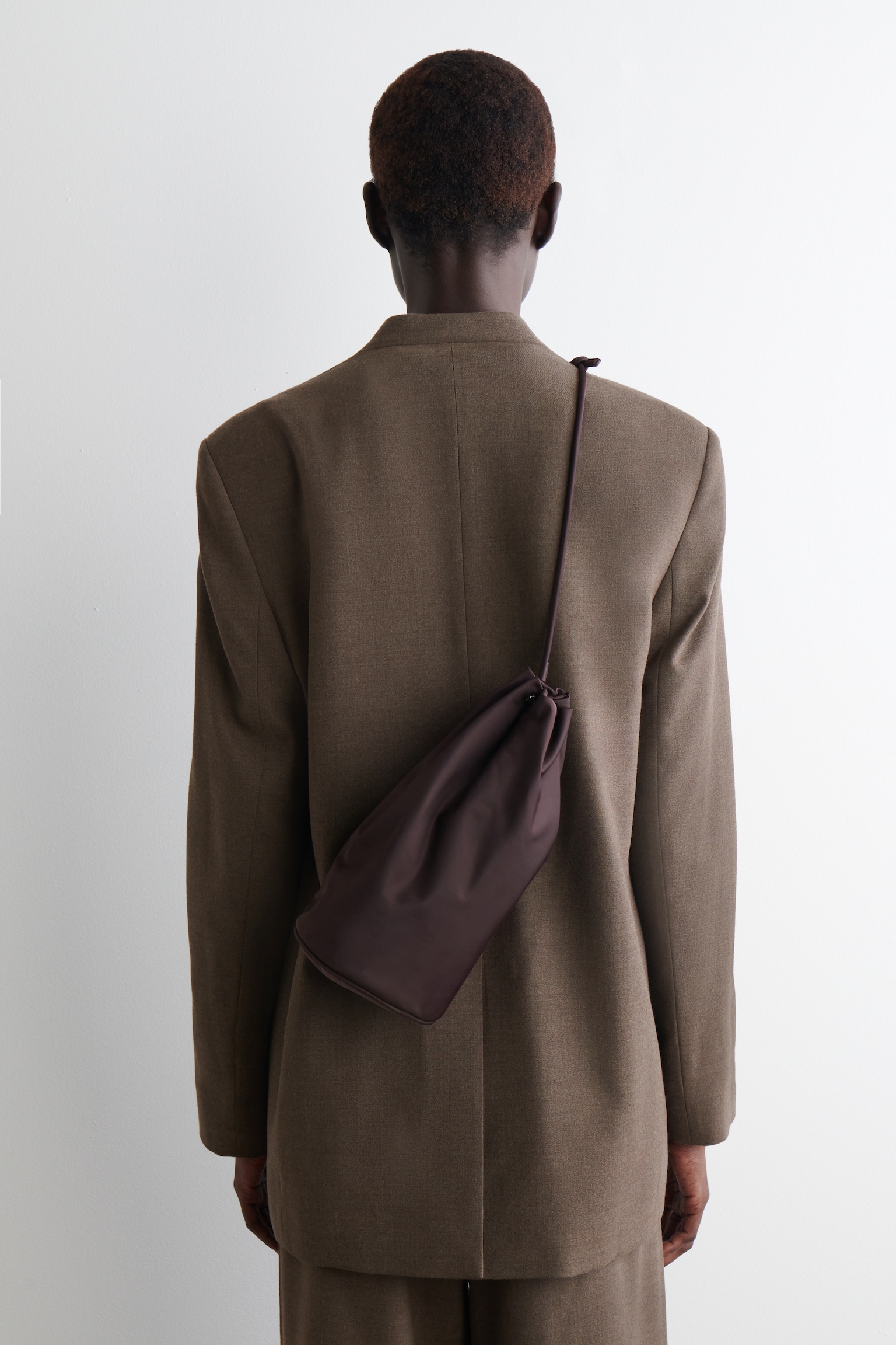 SAC BANDOULIÈRE À CORDON DE SERRAGE - NYLON - BORDEAUX/NOIR - 5